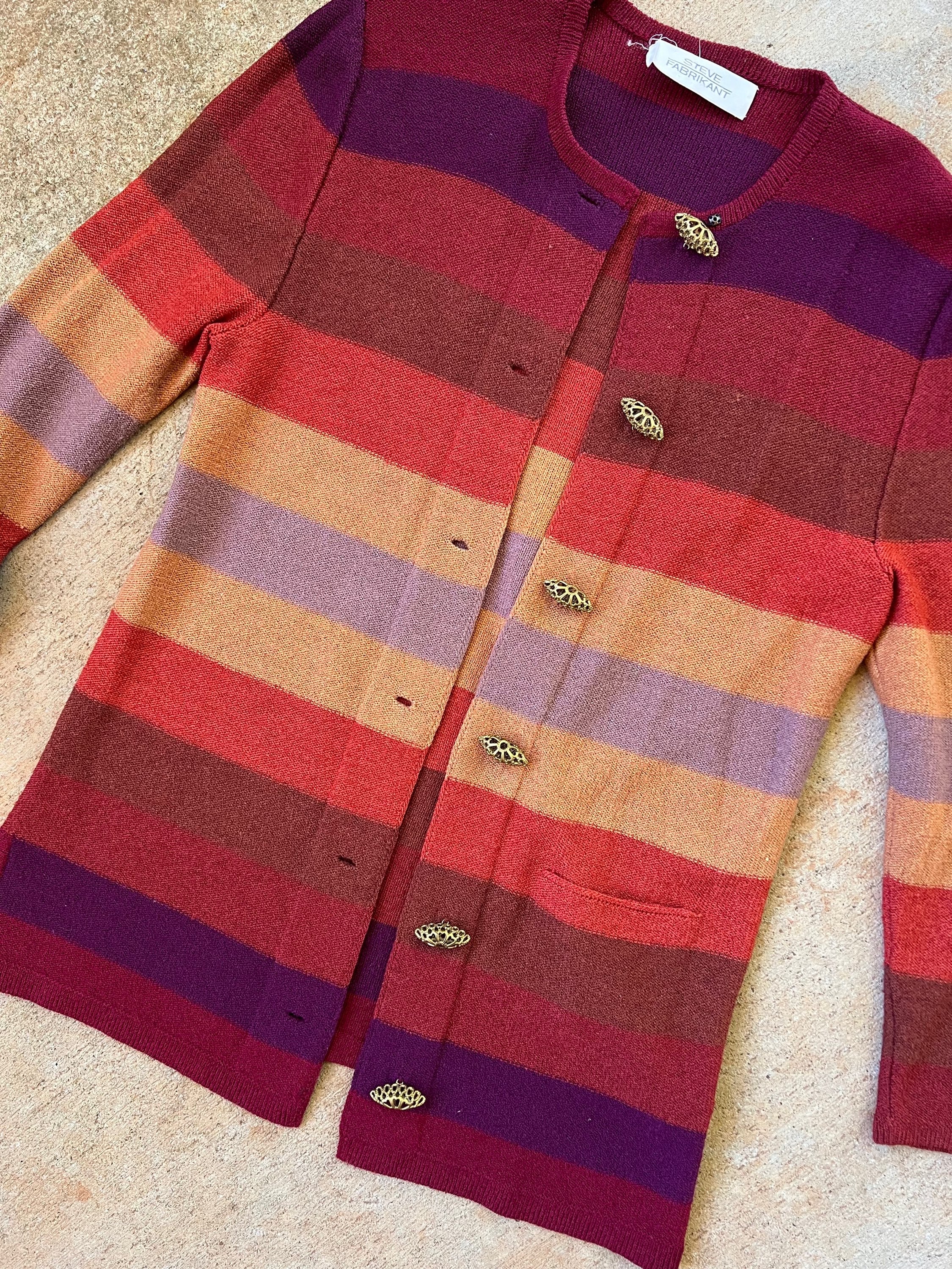 Striped Knit Cardigan Sweater - Image 4