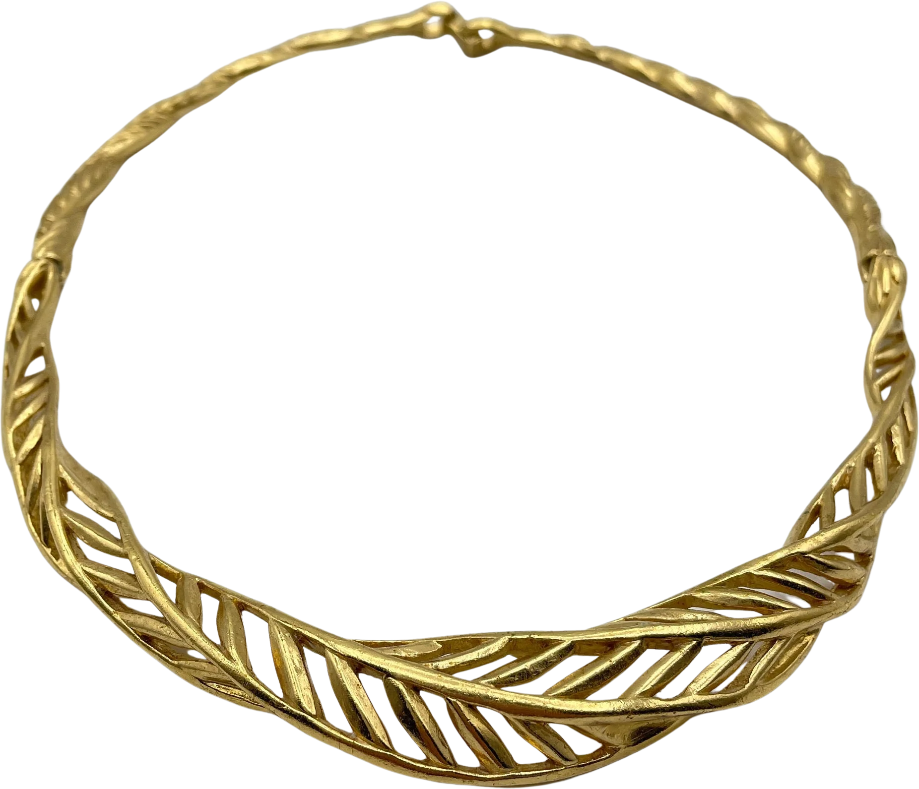 Structured Signed Statement Choker Collar Necklace by Trifari