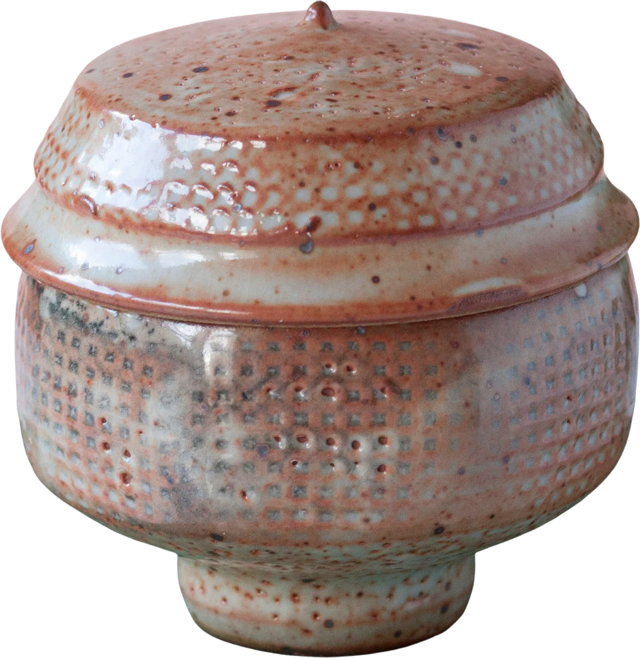Studio Pottery Canister with Lid Small Handmade Stoneware Jar