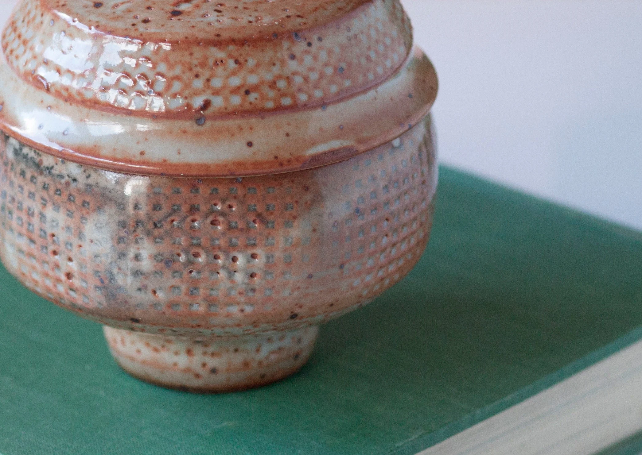 Studio Pottery Canister with Lid Small Handmade Stoneware Jar - Image 2