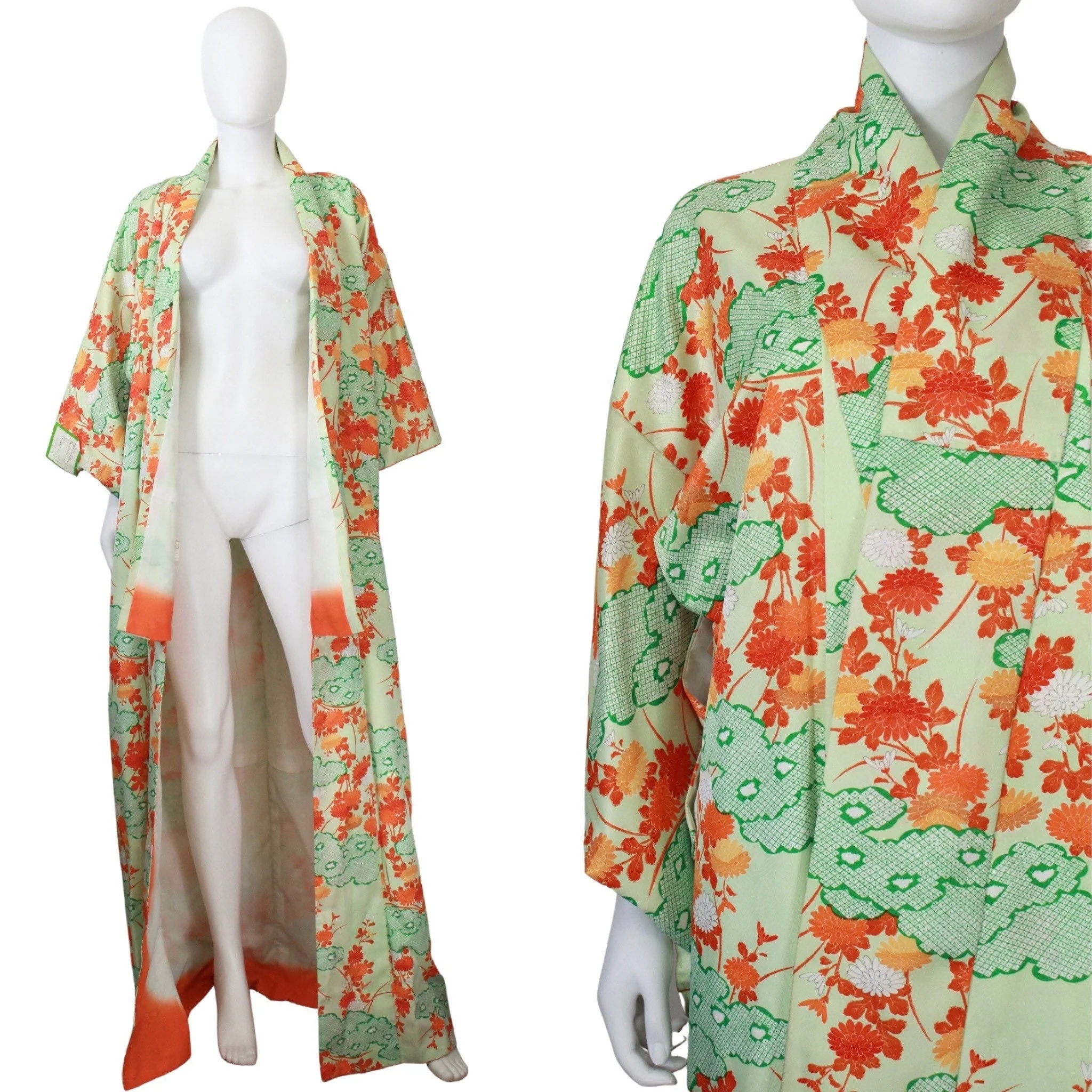 Stunning Deadstock 70s Green and Orange Robe - Image 2