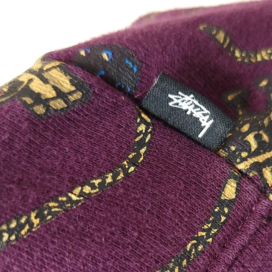 Stussy Sweatshirt Vintage 00s All Over Print Streetwear Made In Usa Mens Size Small - Image 4