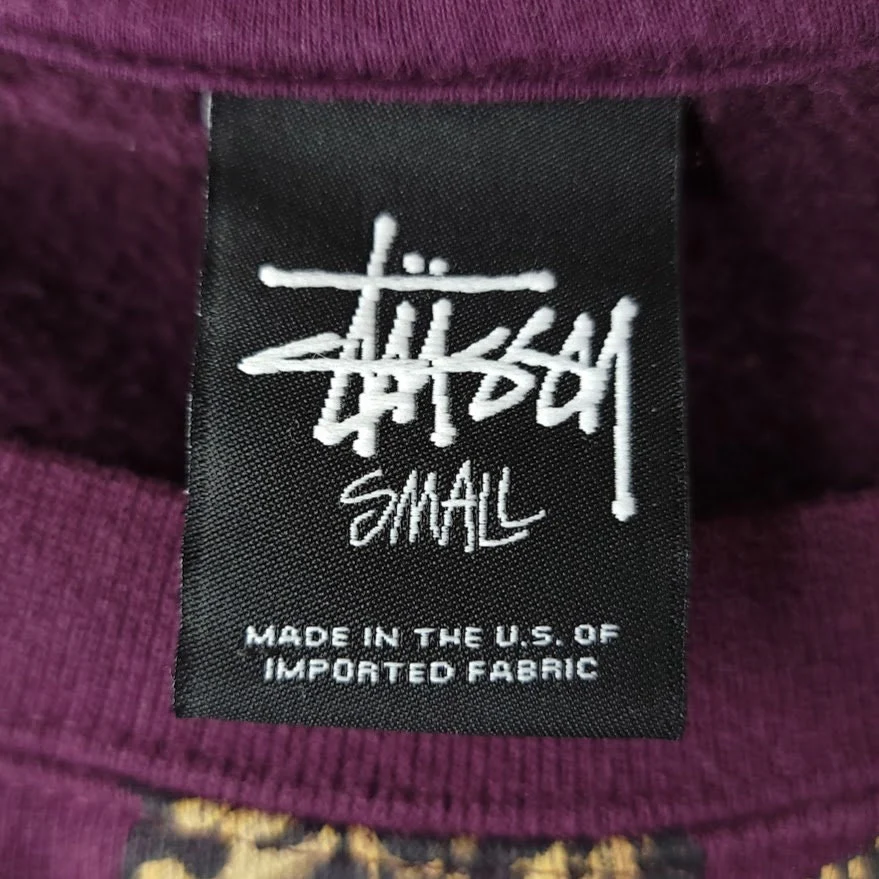 Stussy Sweatshirt Vintage 00s All Over Print Streetwear Made In Usa Mens Size Small - Image 5