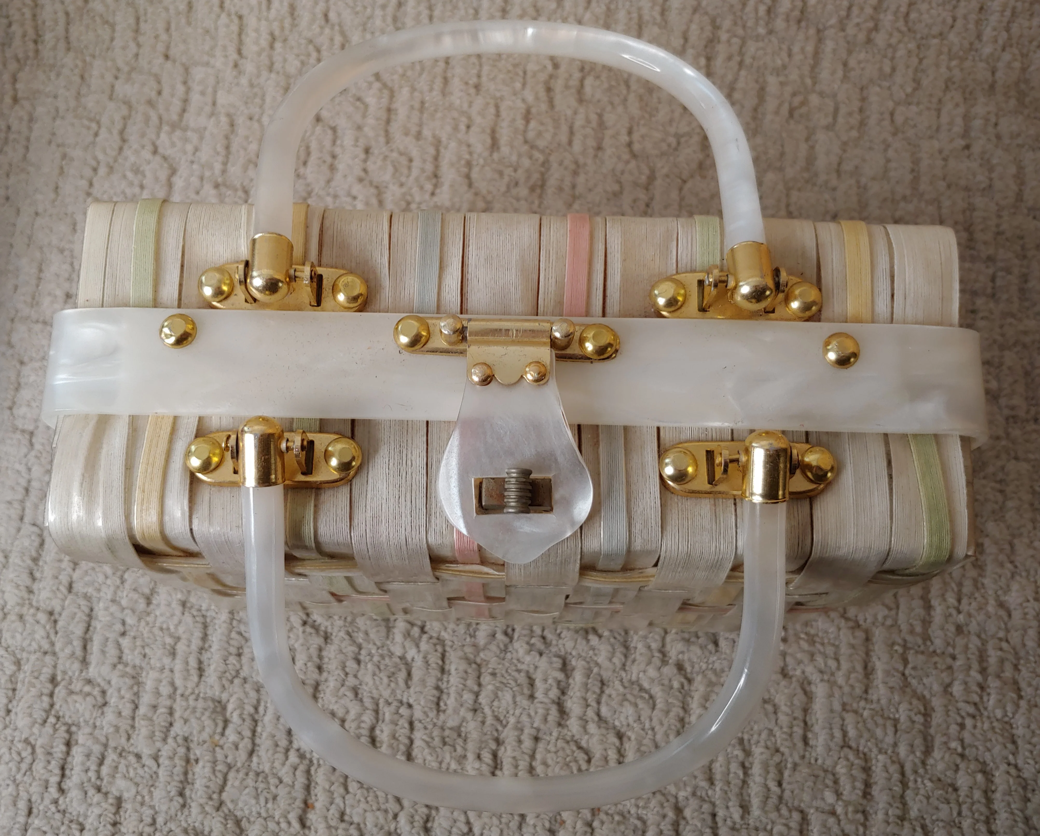 Stylecraft Square Woven Plastic Lucite Handbag - Image 3