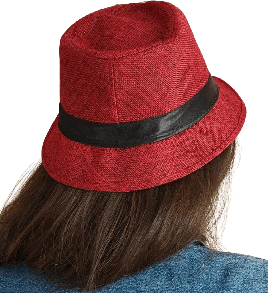 Red Heather Fedora Hat - Image 2