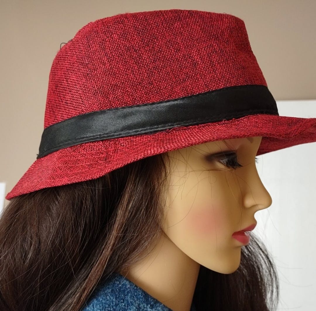 Red Heather Fedora Hat - Image 3