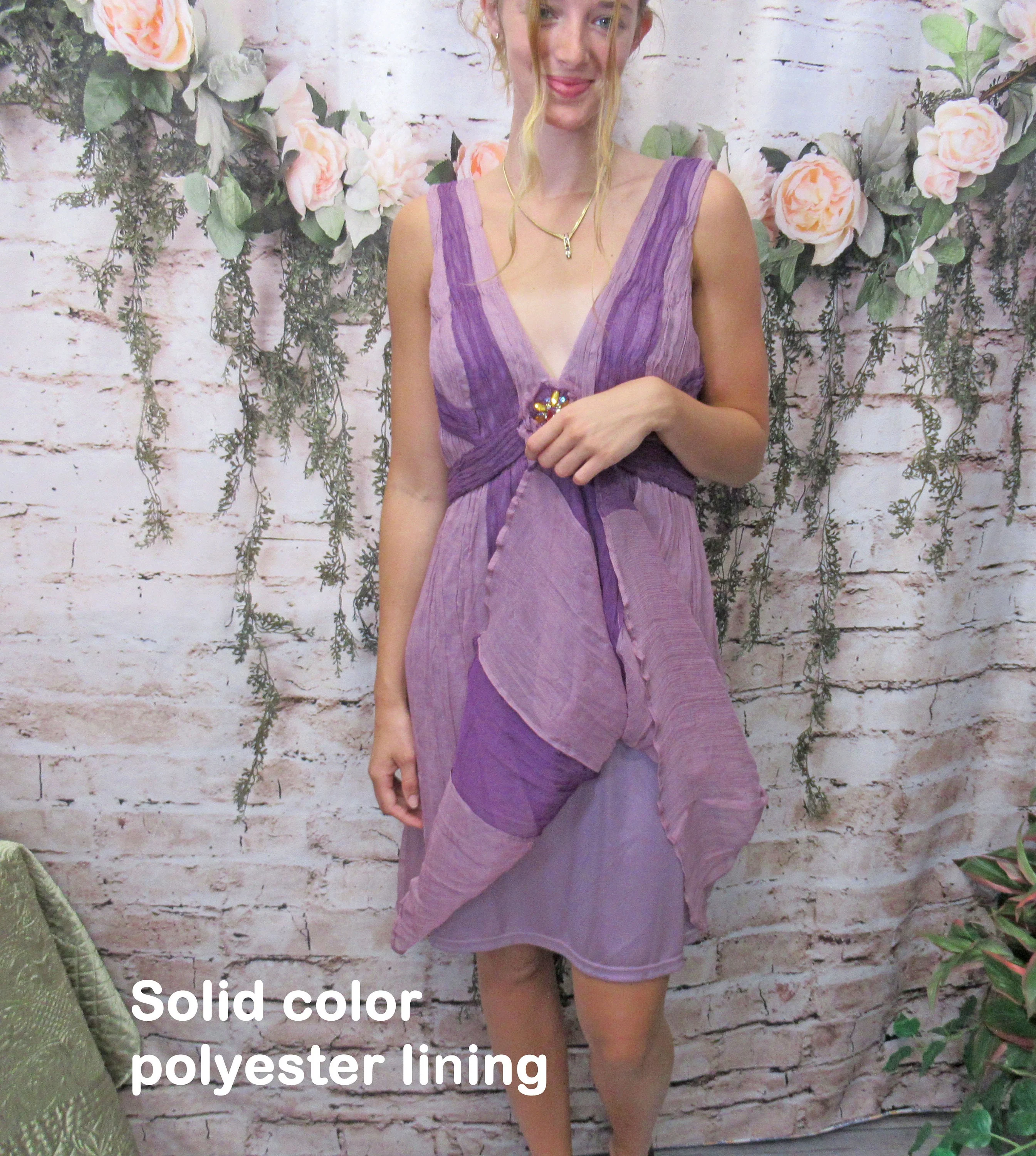 Sue Wong Dress Mauve and Purple Crinkle Silk Low Cut Eventready Neiman Marcus Tag Rhinestone Trim Back Zip Vintage by Sue Wong - Image 4