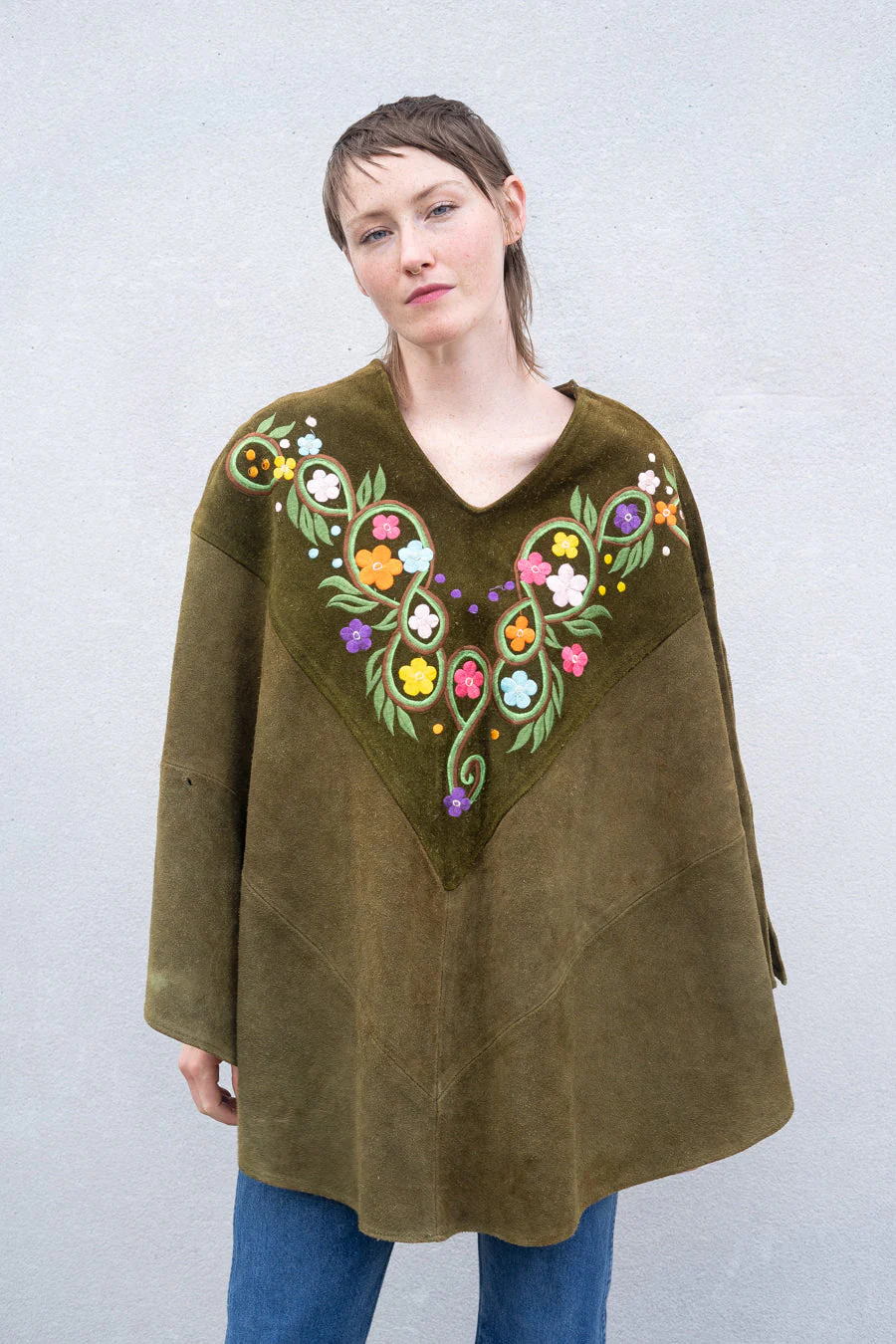 Suede Daisy Poncho - Image 3