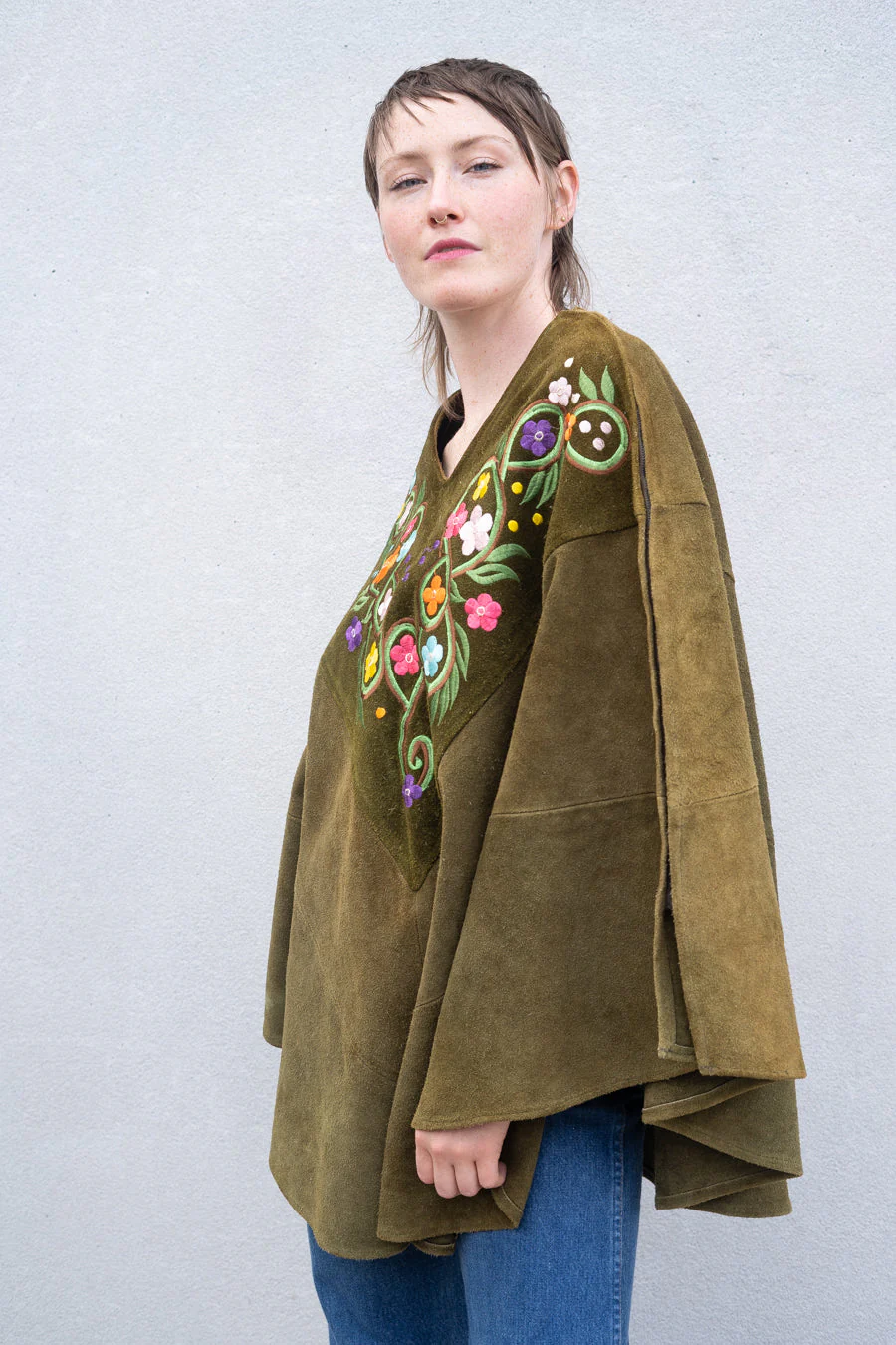 Suede Daisy Poncho - Image 6