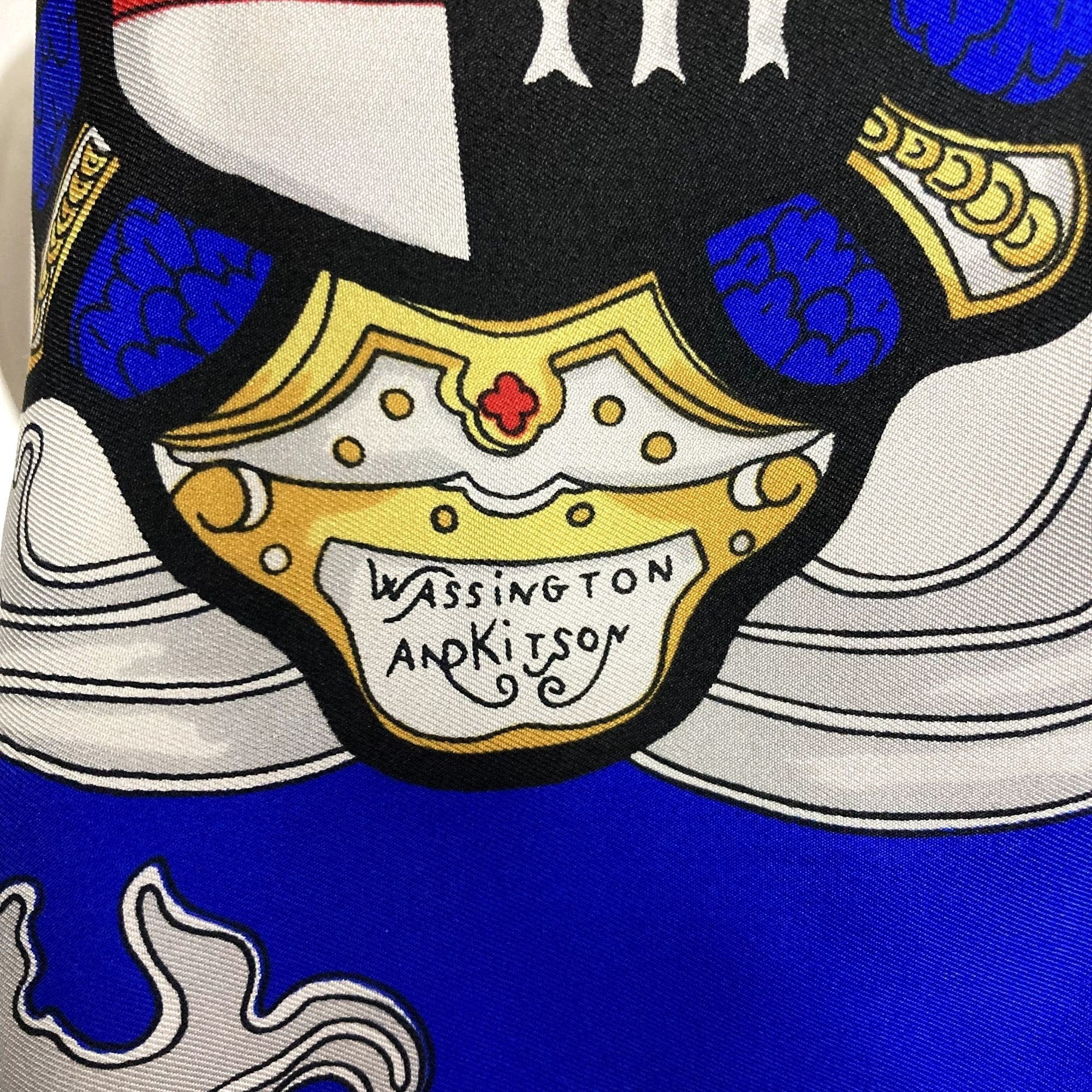 Sulgrave Manor Scarf All Silk Blue George Washington Mary Kitson 34" Square by Classic Scarfs - Image 9
