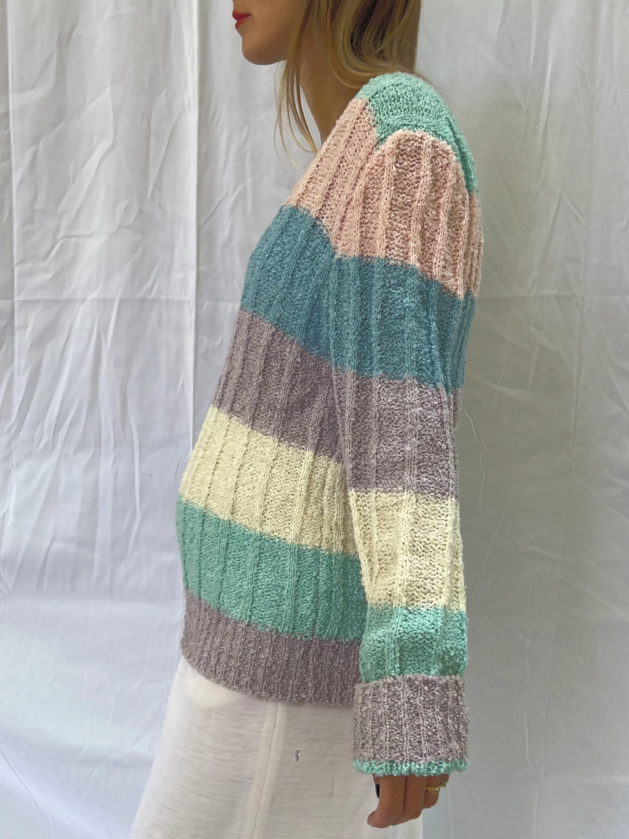 Super Soft Pastel Striped Sweater - Image 3