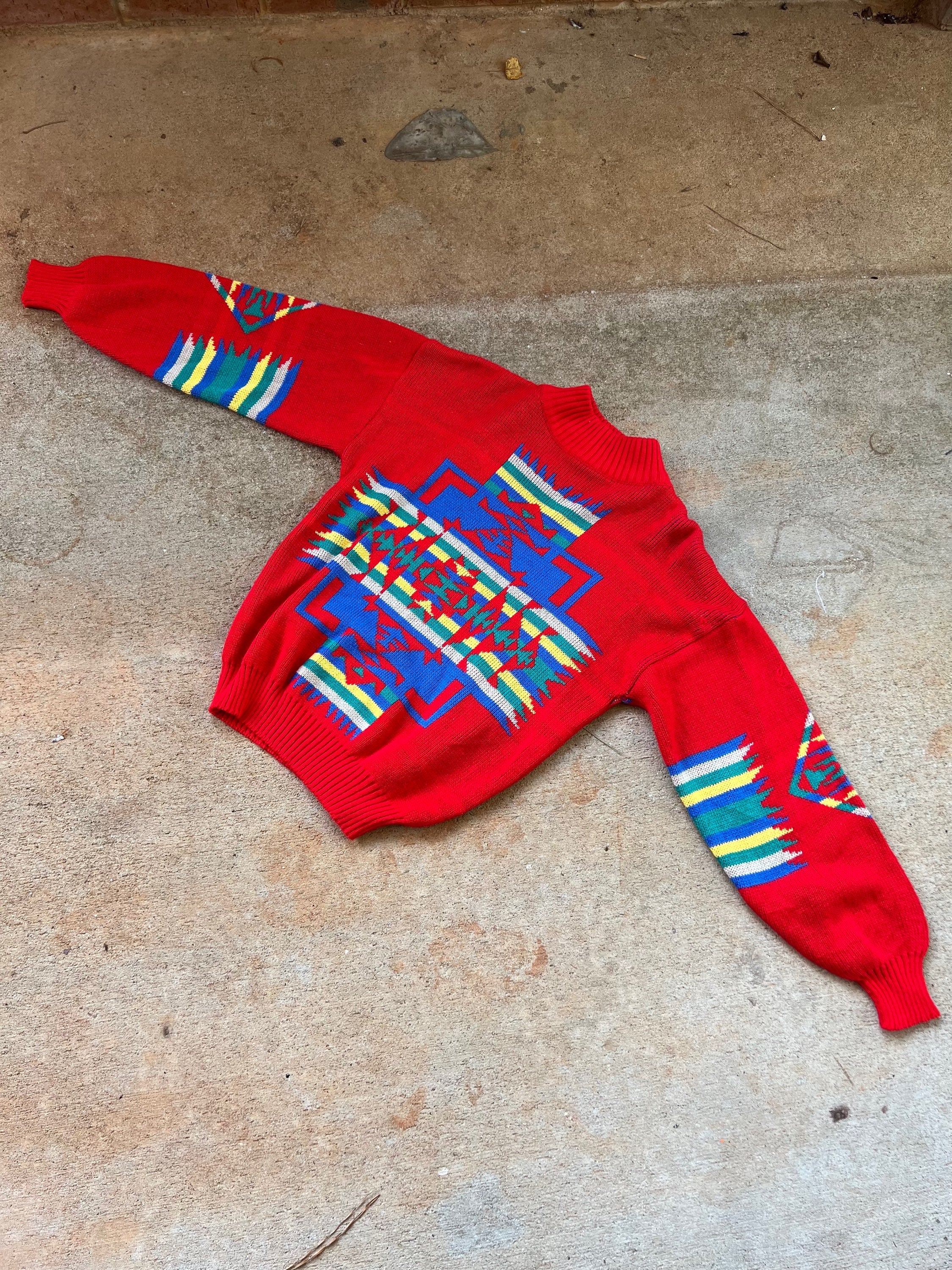Super Soft Red Printed Sweater - Image 4