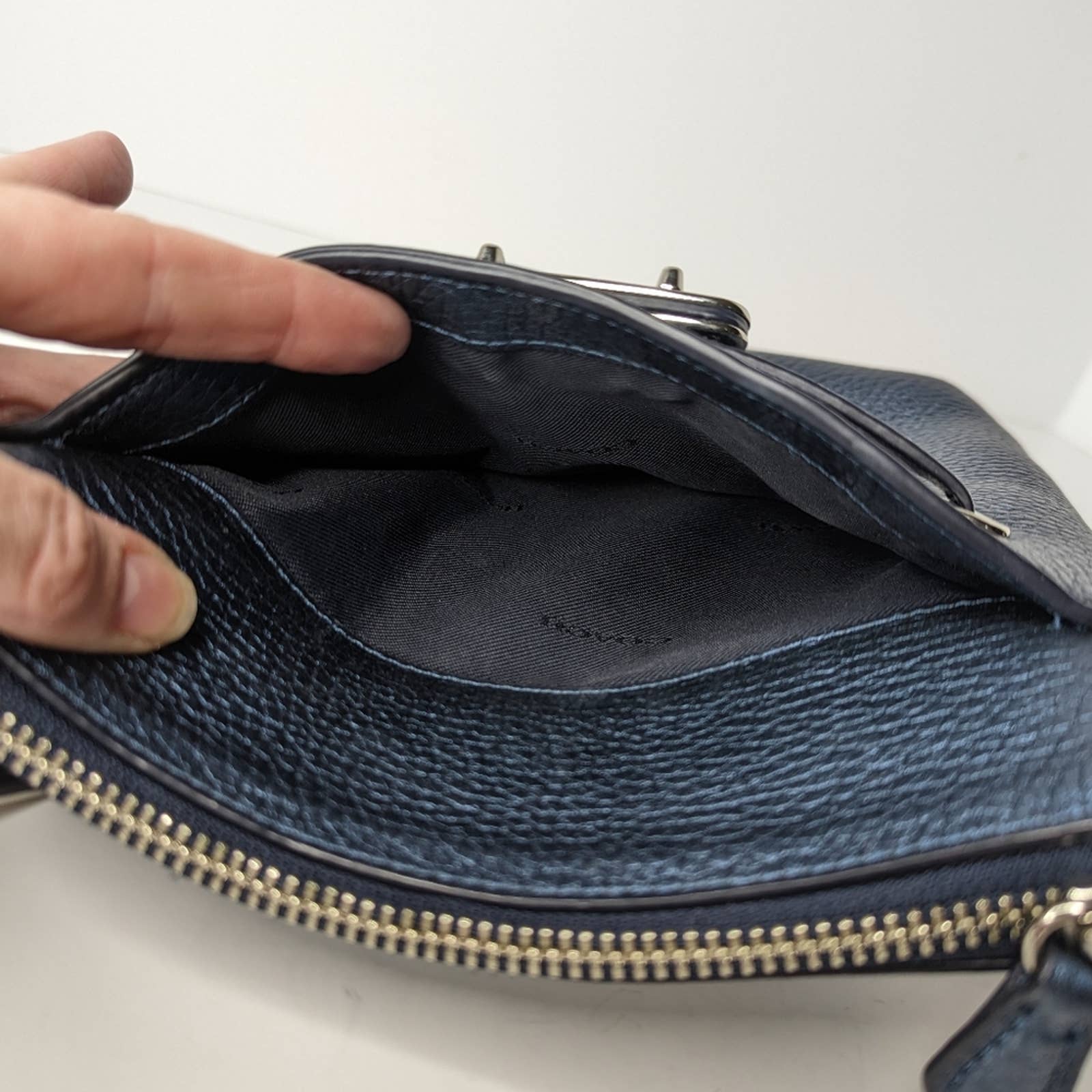 Swagger Metallic Blue Leather Swingpack Crossbody by Coach - Image 12
