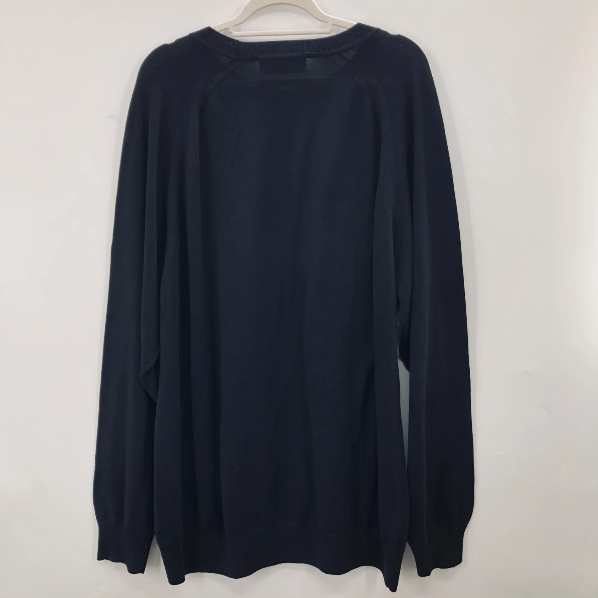 Sweater Black Pima Cotton Mens Xxl Long Sleeve Monogrammed 'er' by Fairway & Greene - Image 2