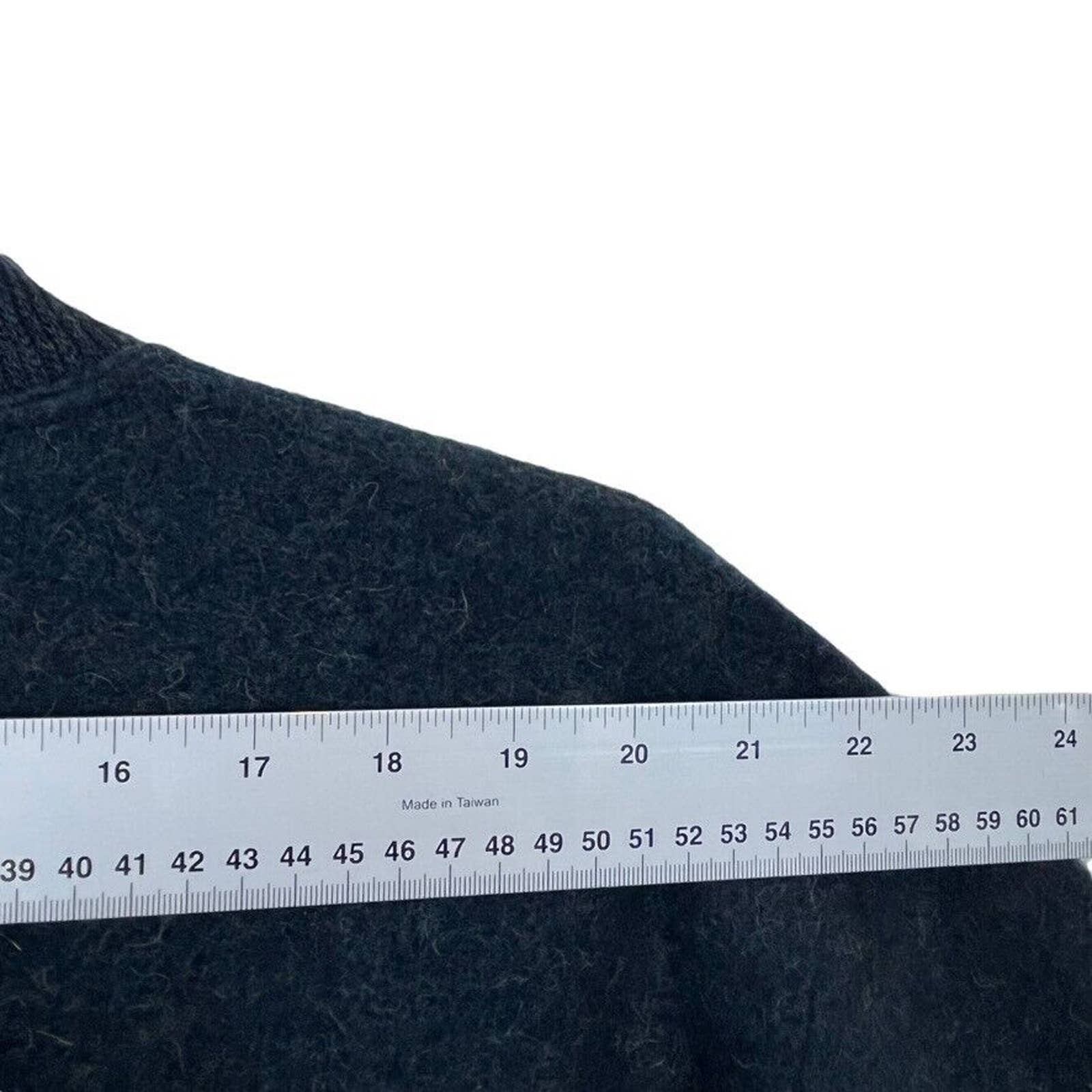 Sweater Blue Button Neck Mens Made In Hungary Poly Wool Alpaca Sz L by LL Bean - Image 3