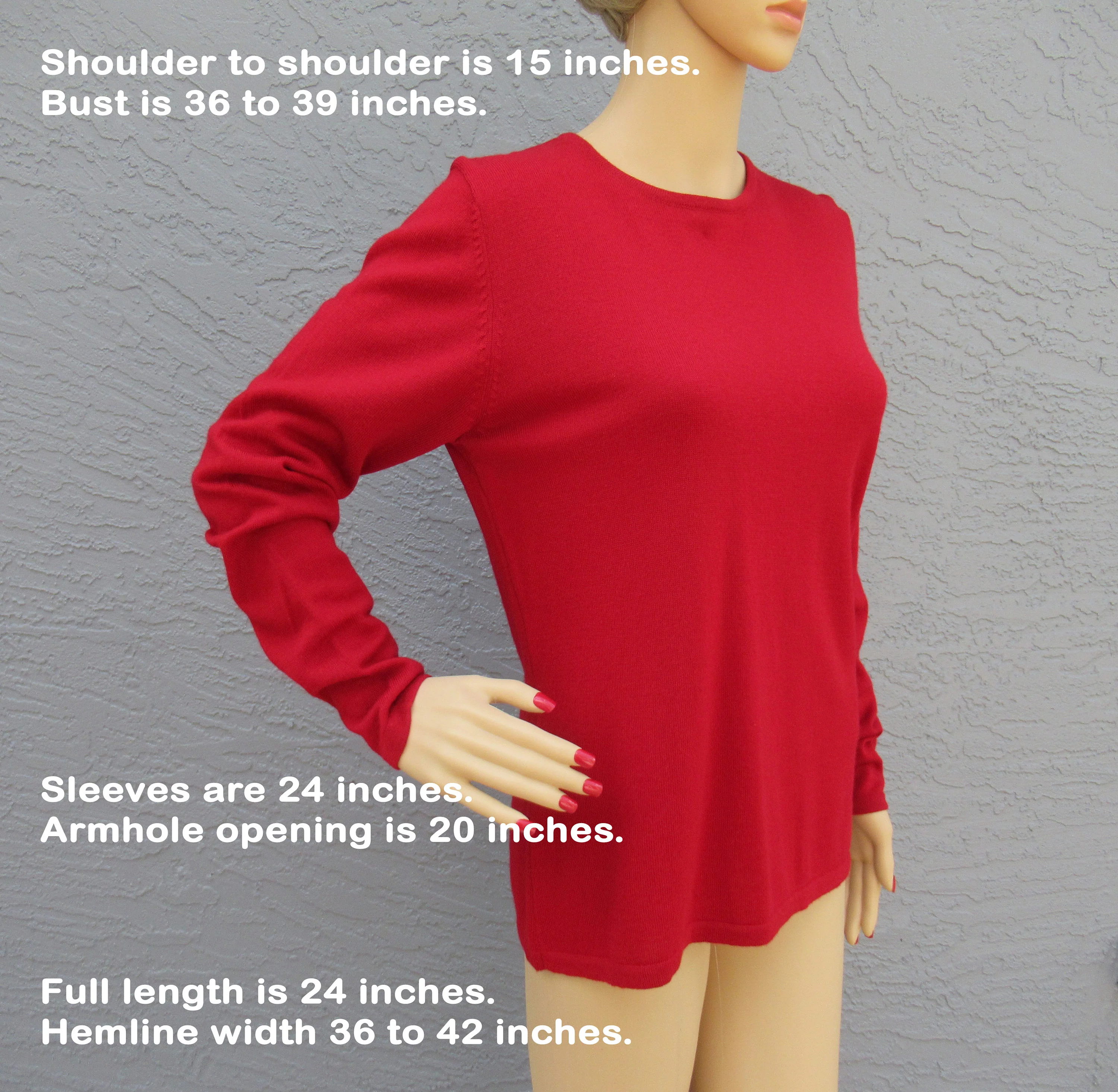 Sweater Charter Club Classics Merino Wool Cranberry Red Pullover Long Sleeve Made In Australia Pure New Woolmark by Charter Club - Image 3