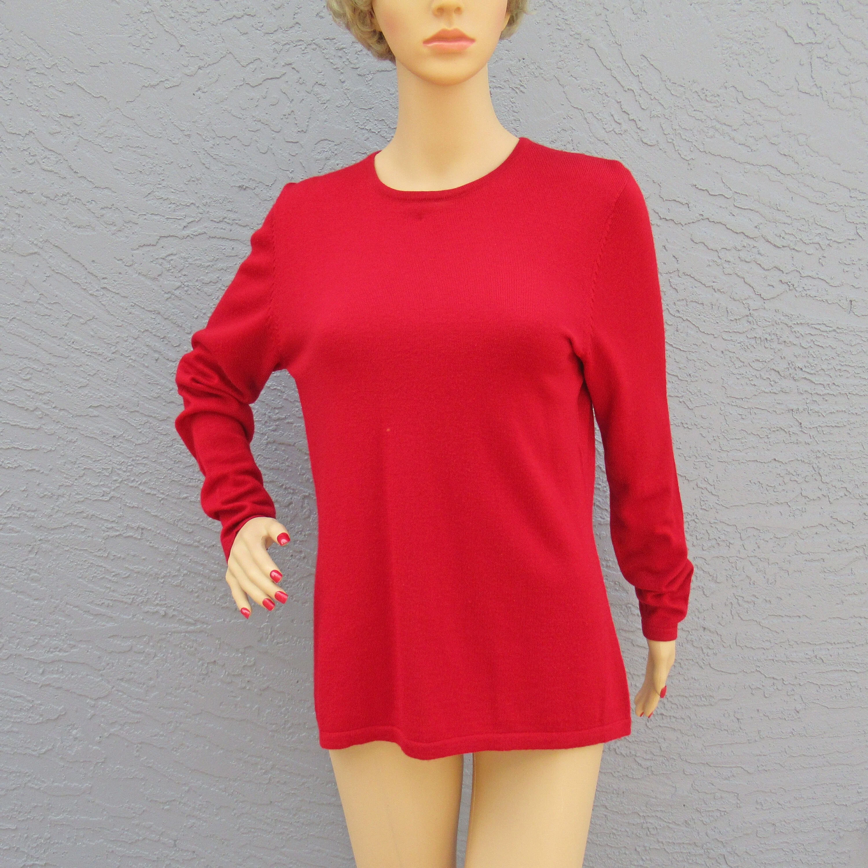 Sweater Charter Club Classics Merino Wool Cranberry Red Pullover Long Sleeve Made In Australia Pure New Woolmark by Charter Club - Image 9