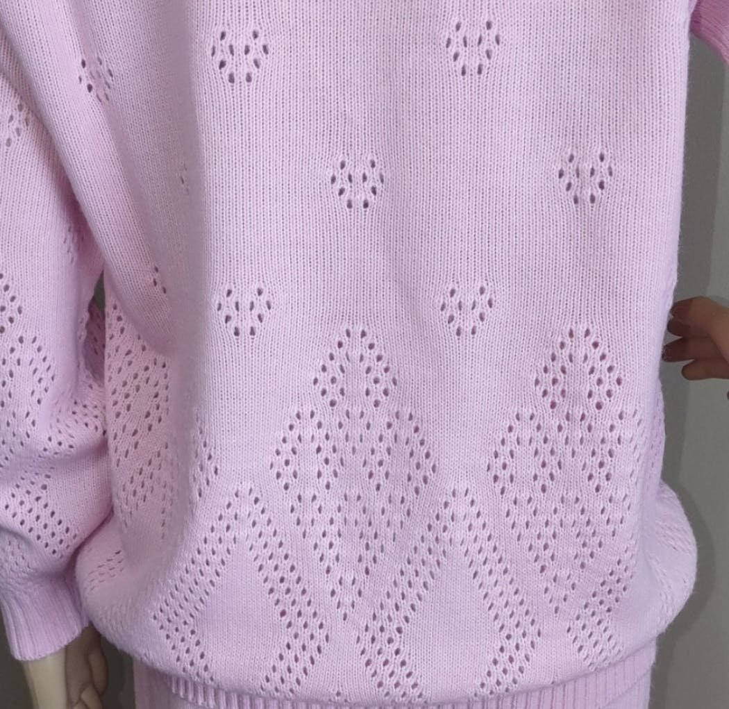 80's Pink Knit Skirt Set by Anthony Richards Usa - Image 5