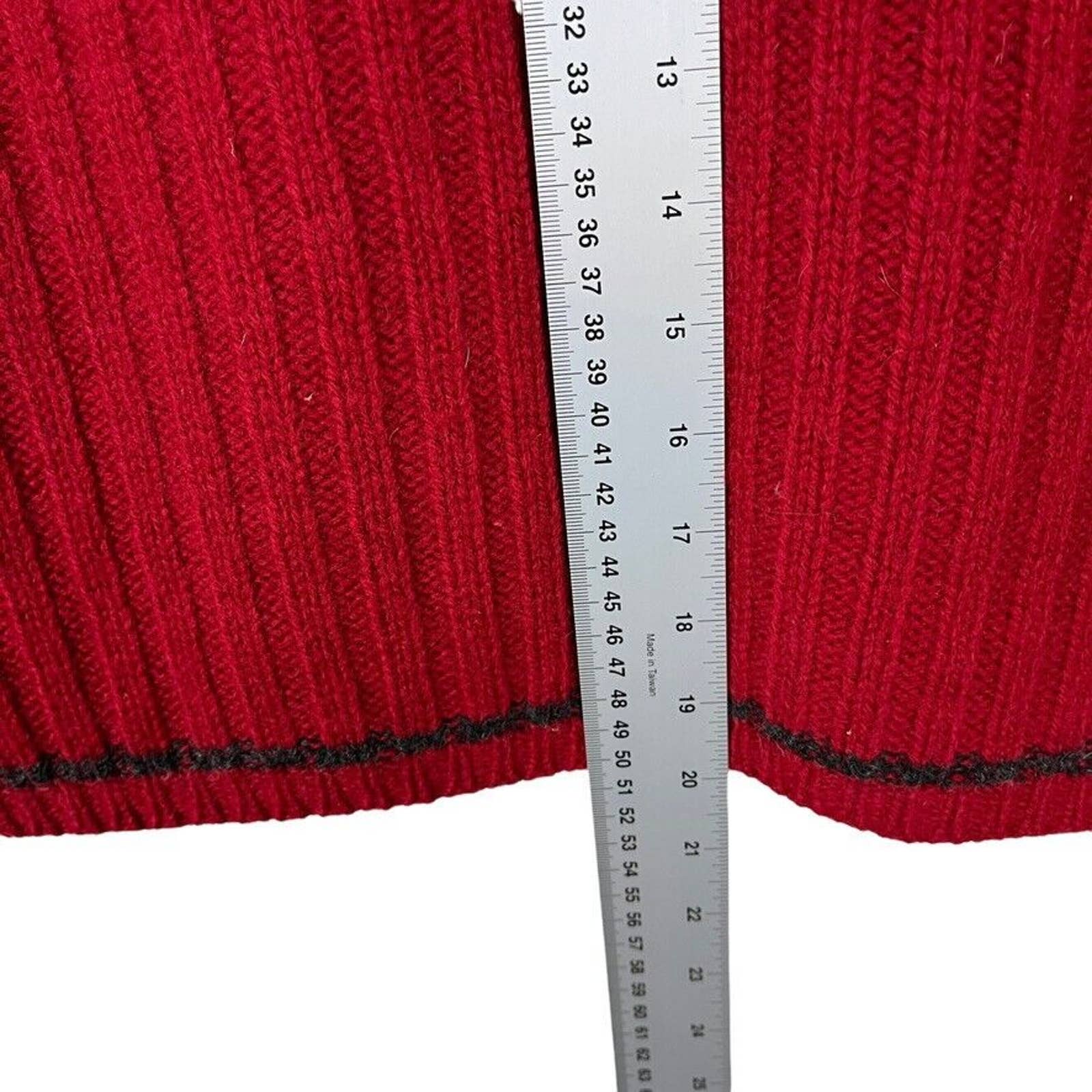 Sweater Vest Retro Grandpa Preppy Cropped Red Womens Size Large X-Large by Rubbish - Image 4