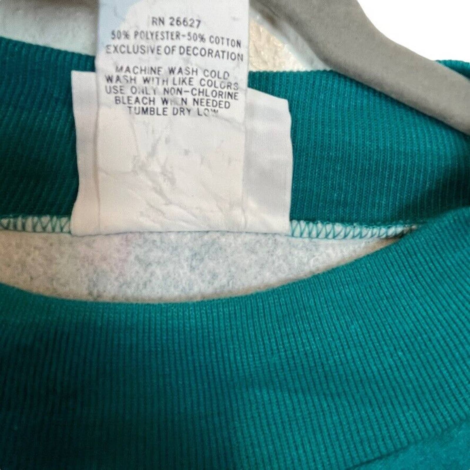 Sweatshirt Floral Granny Chic Made In Usa Green Teal Purple Yellow Women Sz 1x by Casual Knitwear - Image 10