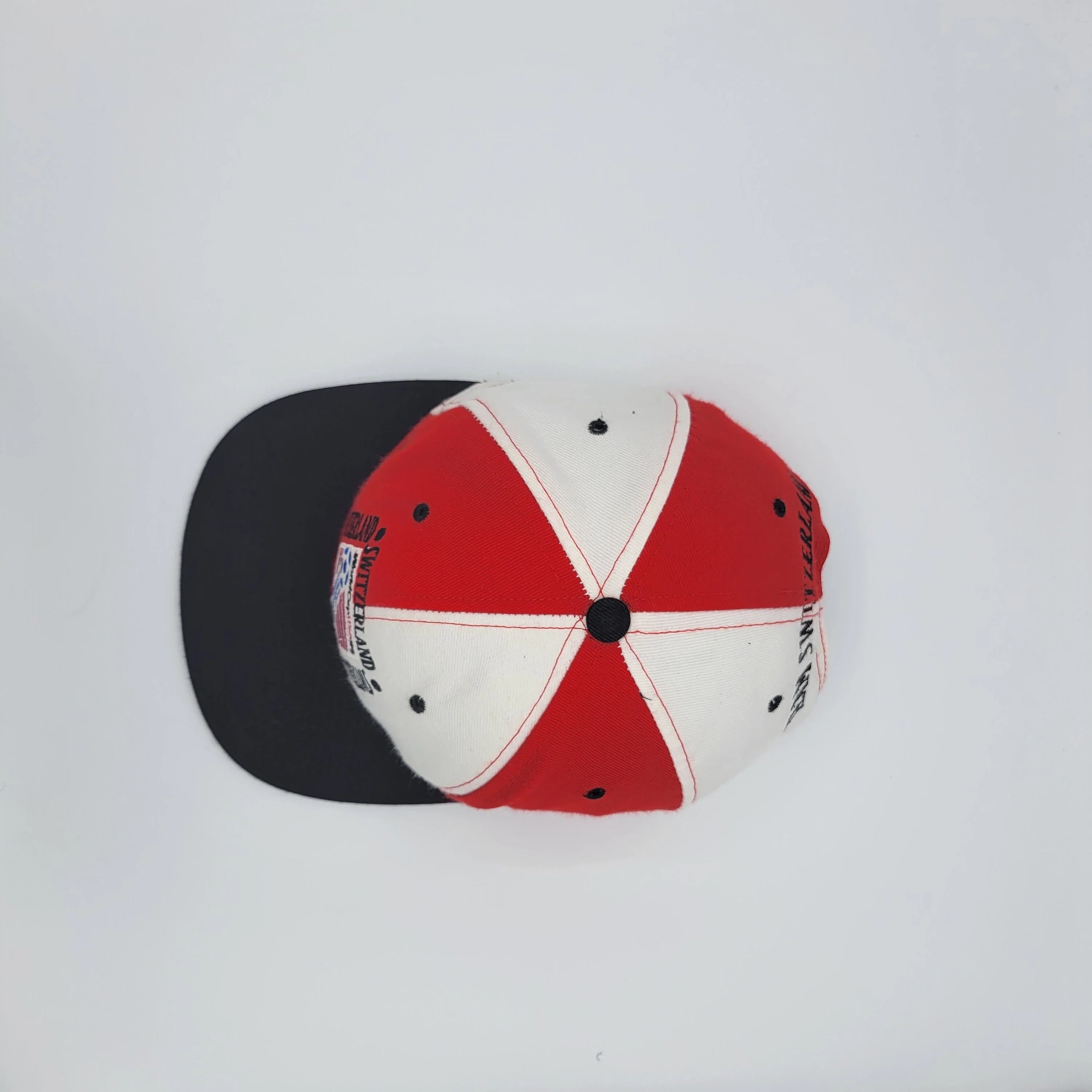 Switzerland Vintage 90s World Cup Soccer Snapback Hat Nutmeg Mills Usa 1994 Games Football Red White Baseball Cap by Nutmeg Mills - Image 5
