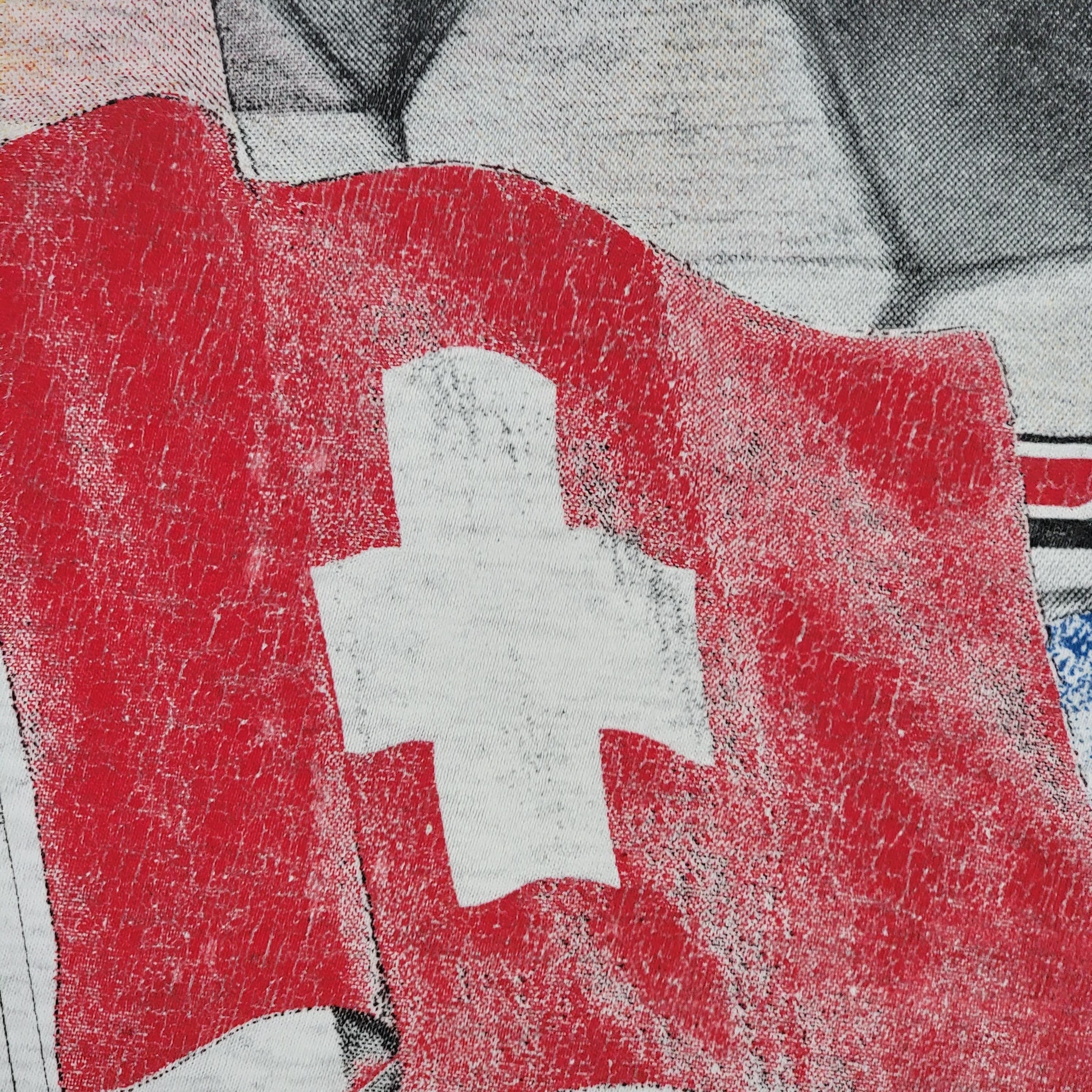 Switzerland Vintage 90s World Cup Soccer T-Shirt 1994 Usa Games Suisse Single Stitch Bulletin Athletic Gray - Image 3