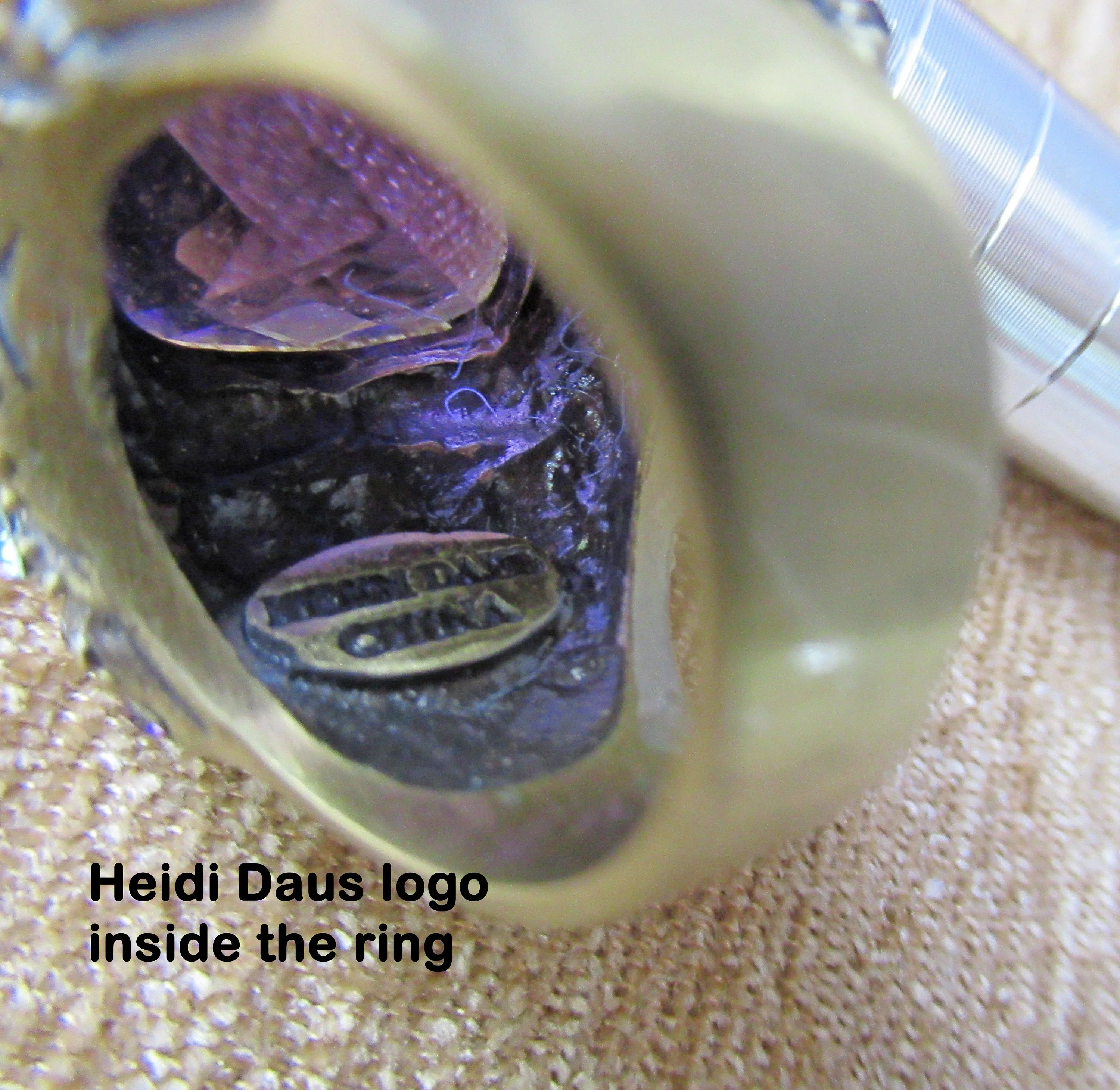 Sz 6 Heidi Daus Cocktail Ring Multicolor Swarovski Crystals, Purple Faceted Center, Wide Statement Ring You Can Wear Anytime, Anywhere - Image 6