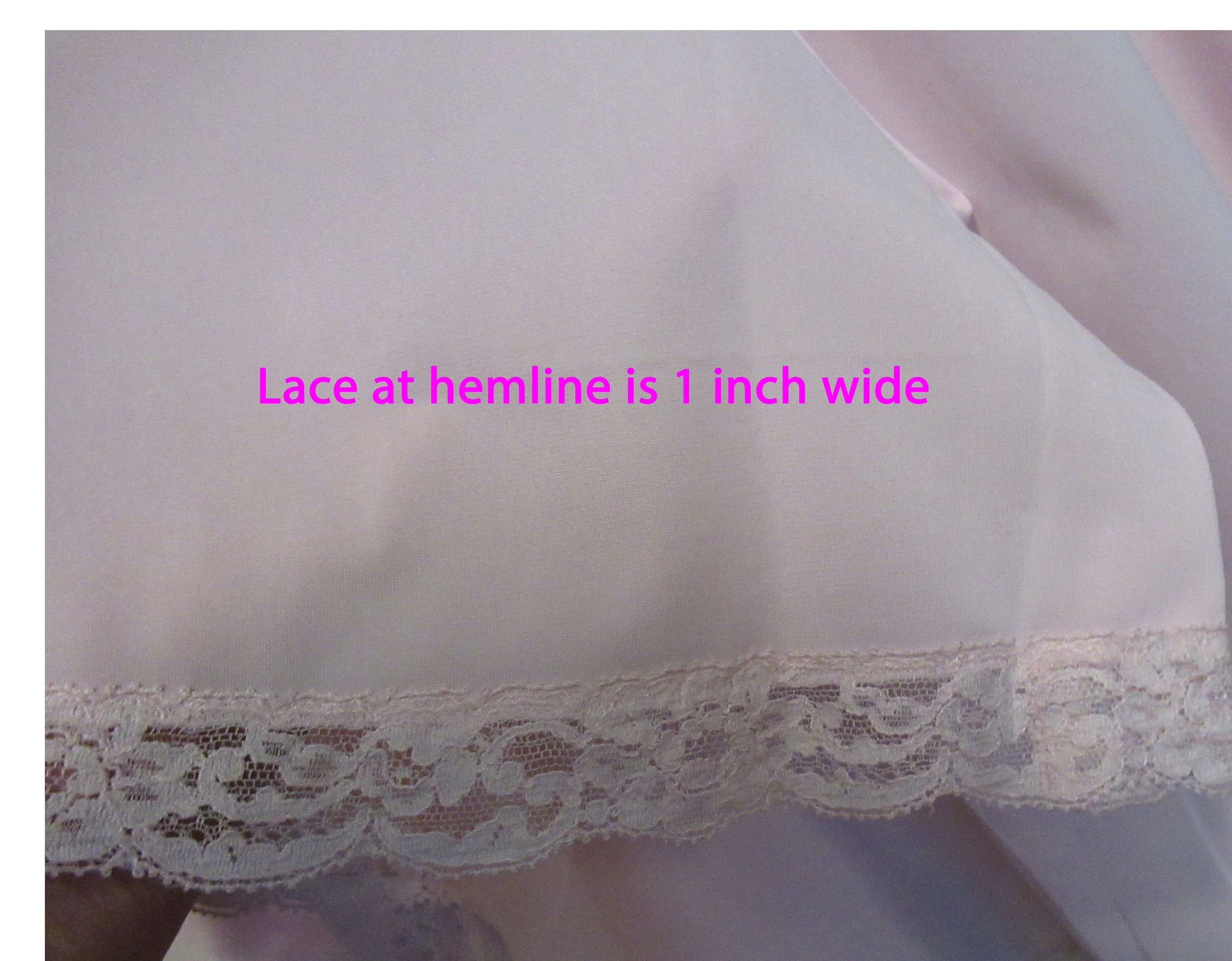 Sz S/m Nylon Robe Lace Yoke Below Knee Length, Long Sleeves, Front Buttons, Blush Pale Pink, Fits To 47 Inch Bust, Vtg by Shadowline - Image 8