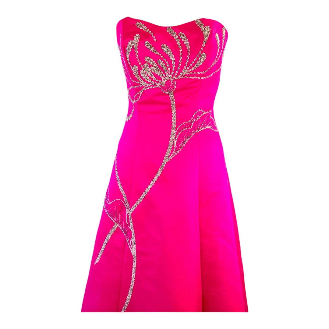 Tafetta Hand Beaded Ball Gown Sweet 16 Quinceanera Homecoming Full Skirt Dress by Sean Collection - Image 9