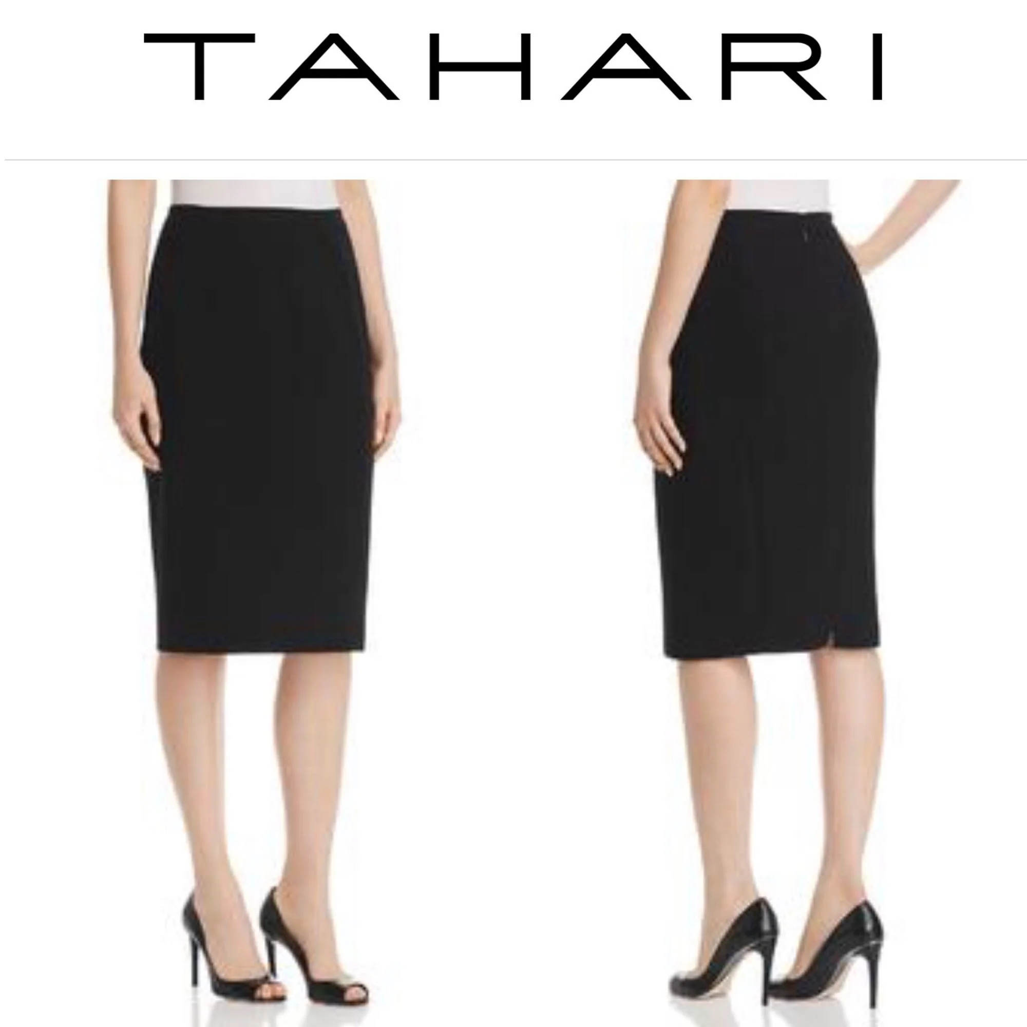 Tahari Wool Lined Pencil Skirt Black by Tahari - Image 3