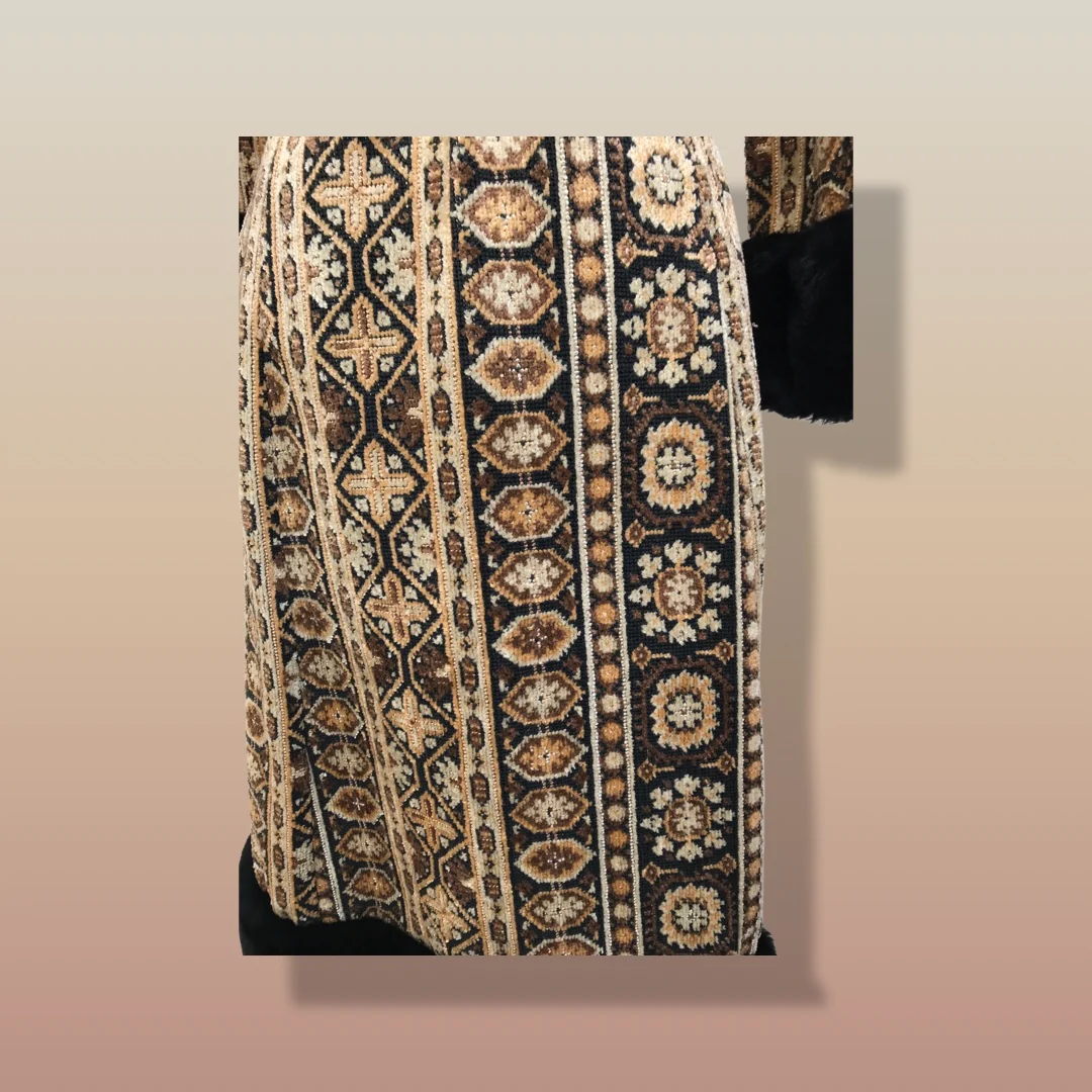 Tapestry Carpet 69's I Magnin Coat Brocade Mad Men - Image 7