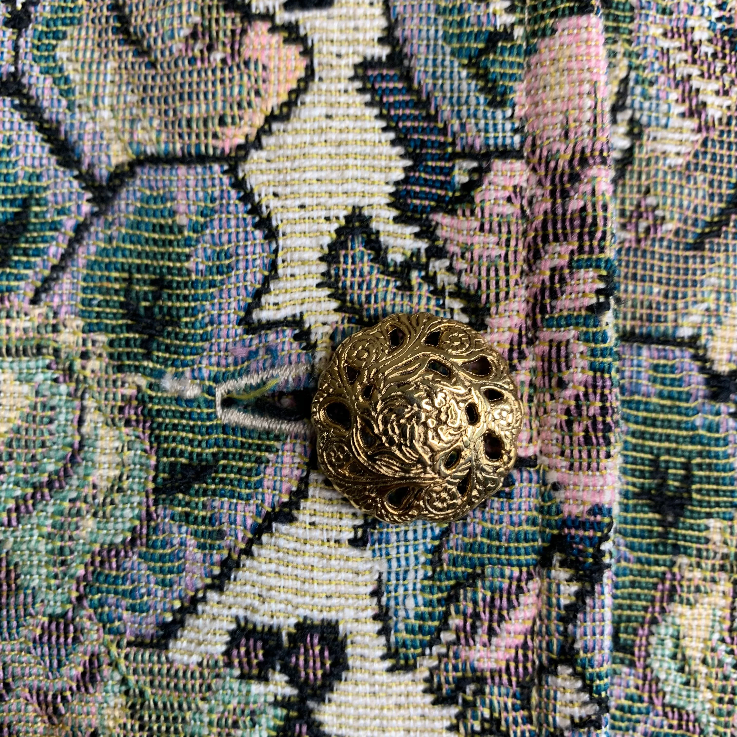 Tapestry Rose Print Jacket Gold Plated Buttons - Image 5