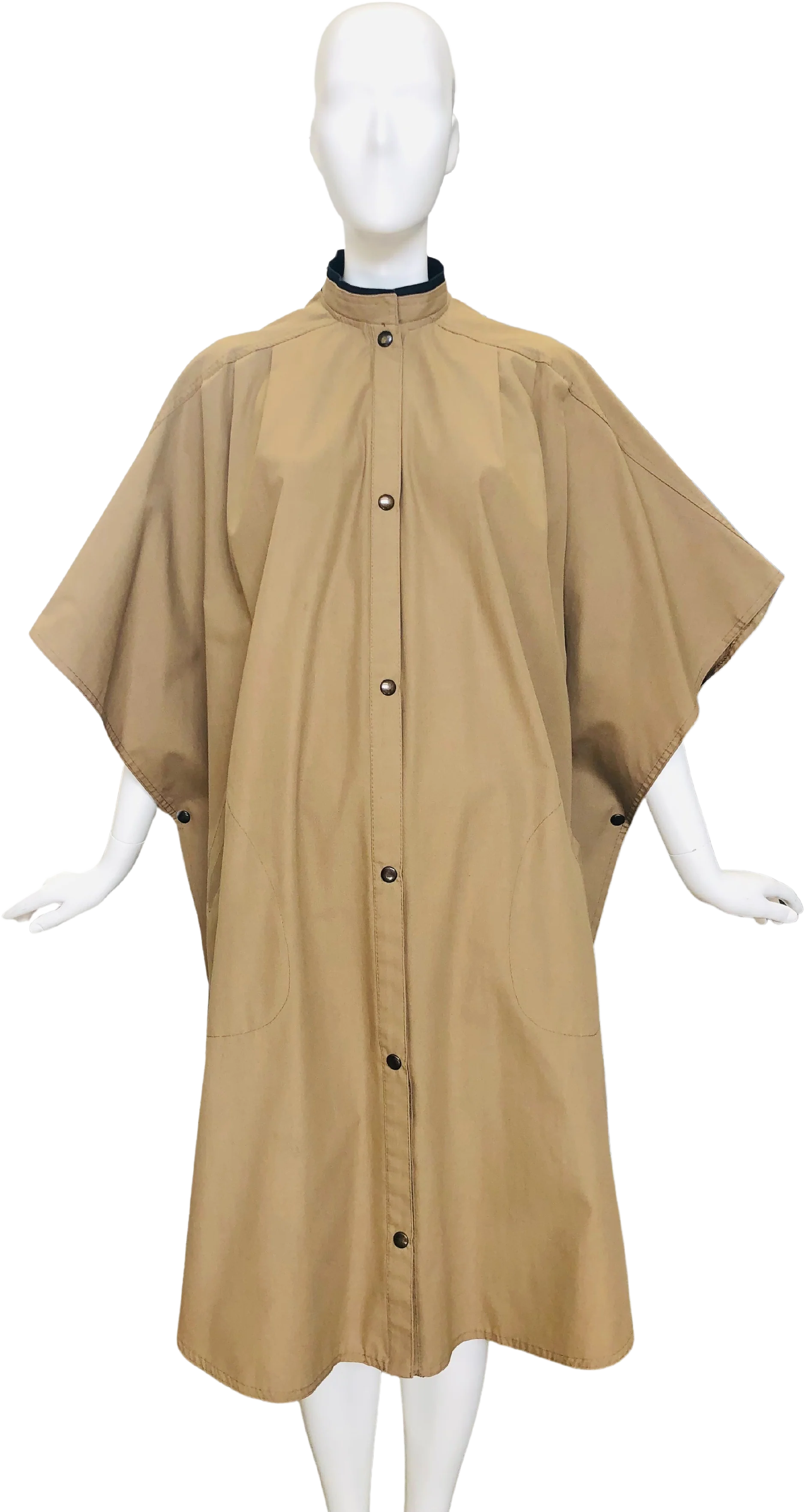 Taupe Hooded Rain Poncho