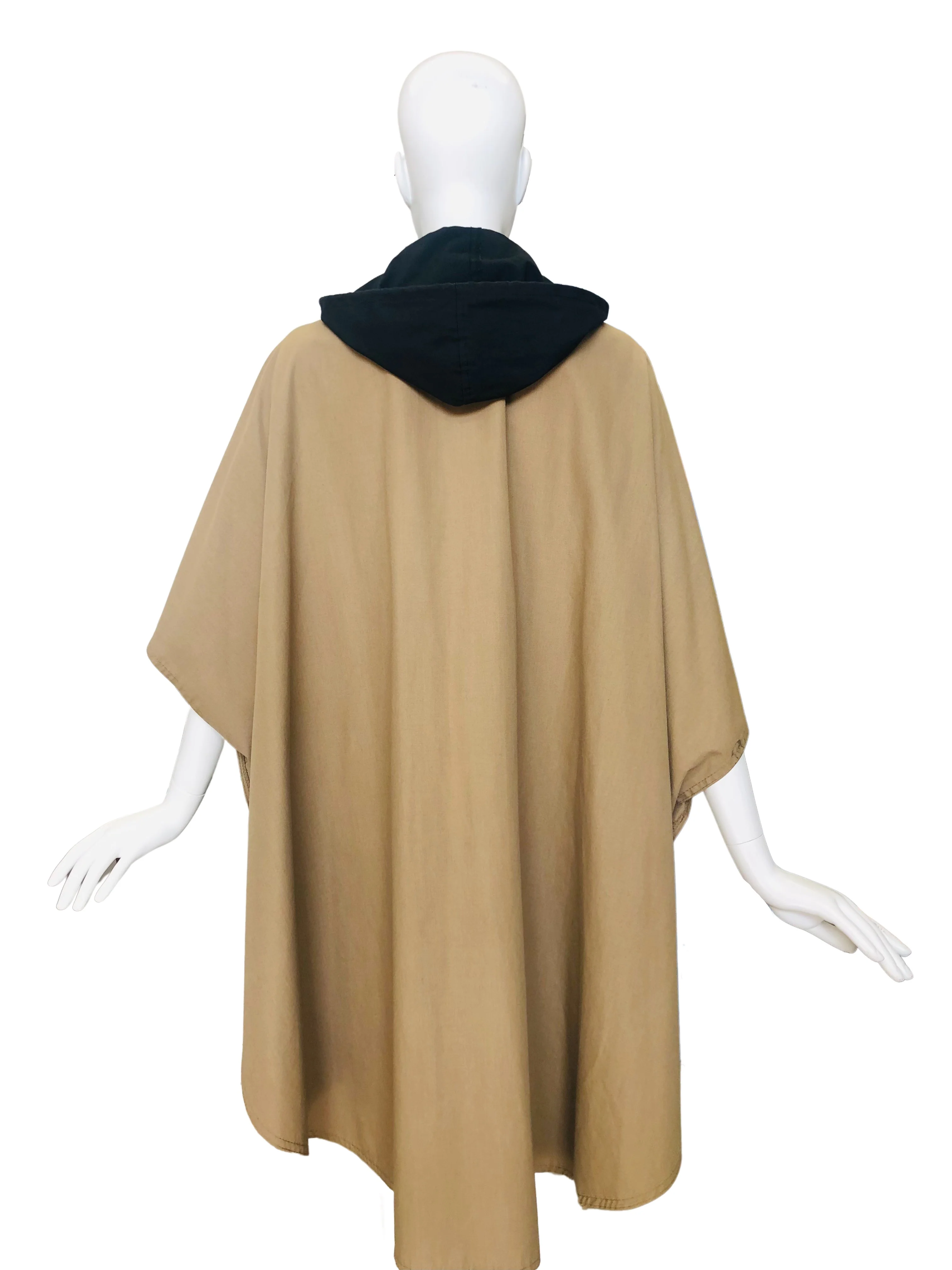 Taupe Hooded Rain Poncho - Image 5