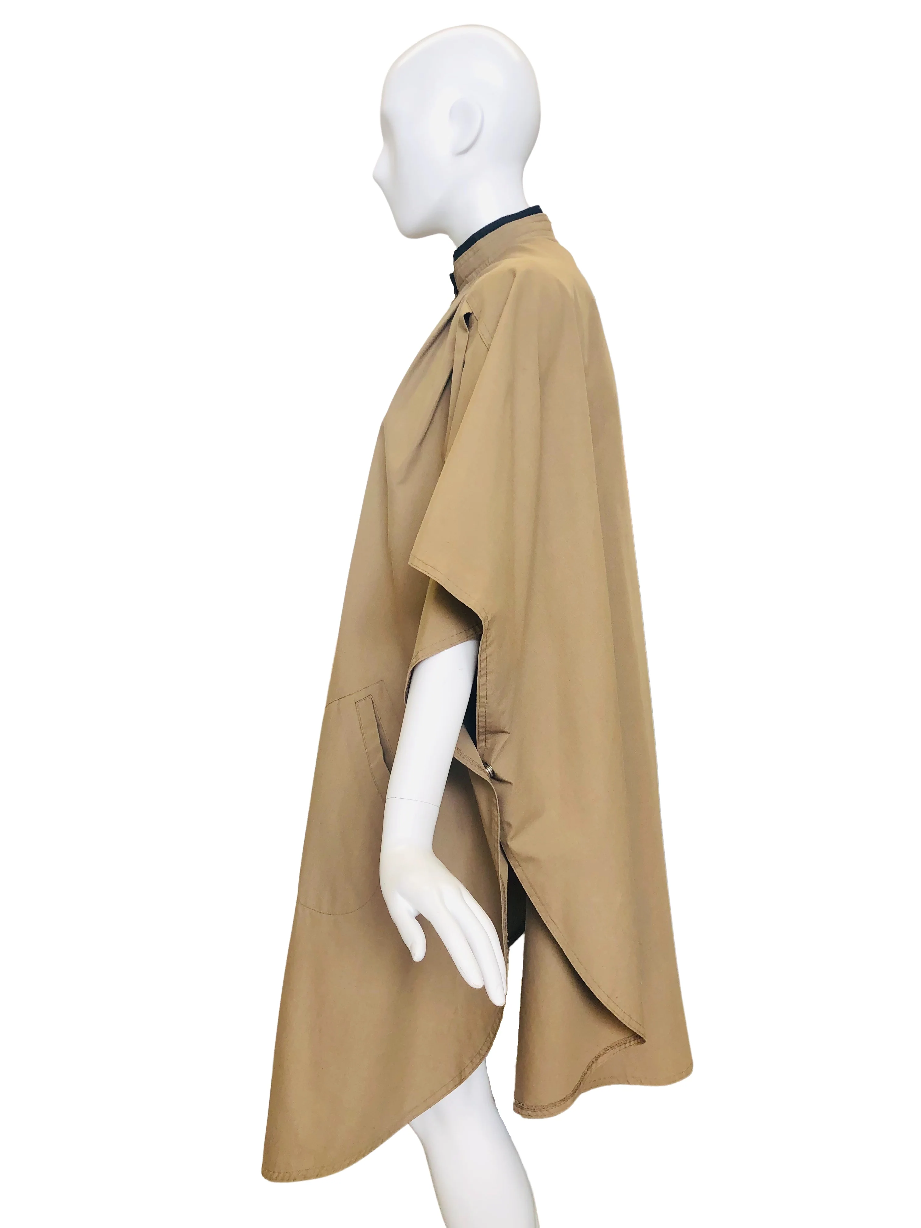 Taupe Hooded Rain Poncho - Image 6