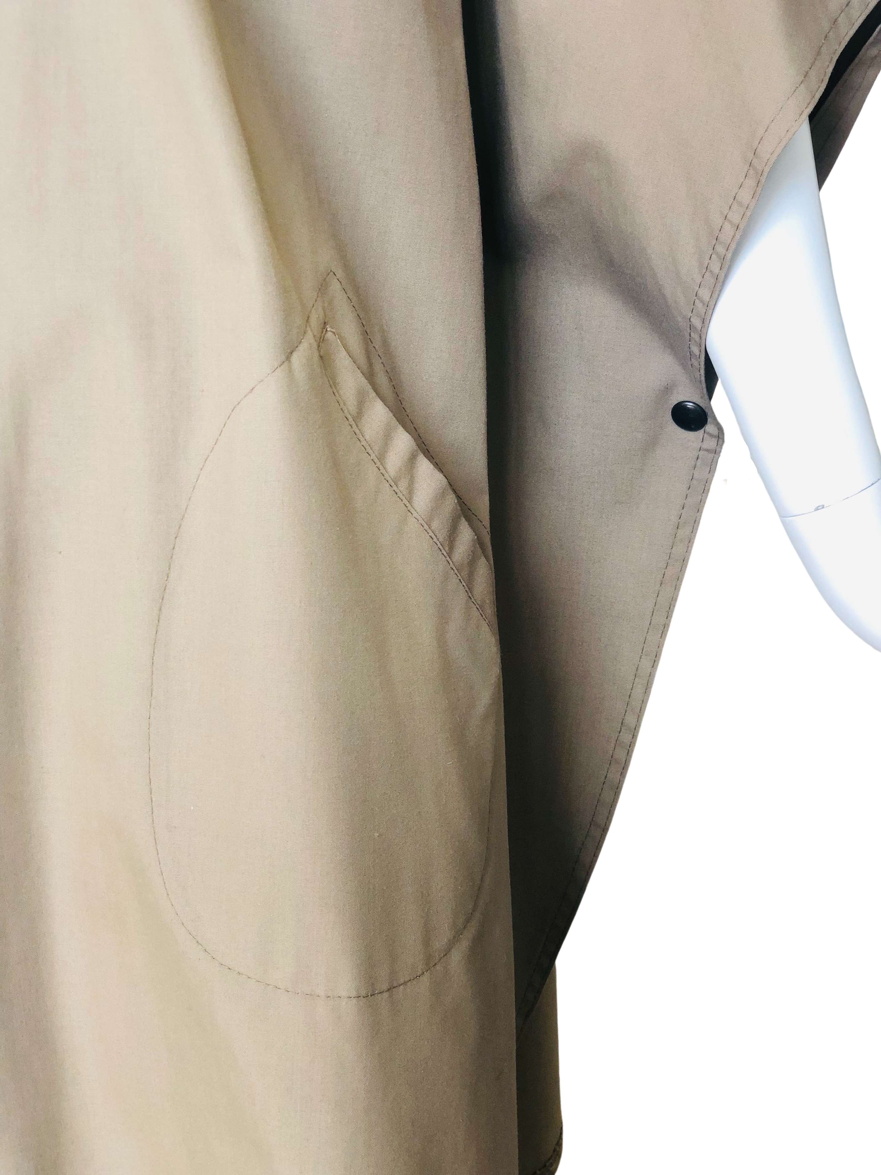 Taupe Hooded Rain Poncho - Image 7