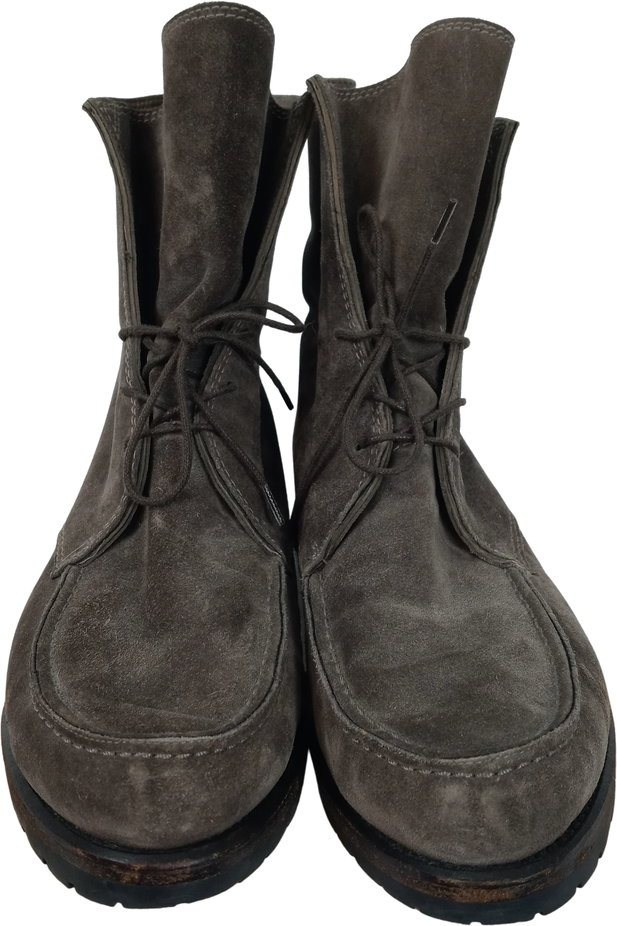Taupe Suede Stepout Lace Up Booties By Stuart Weitzman - Image 2