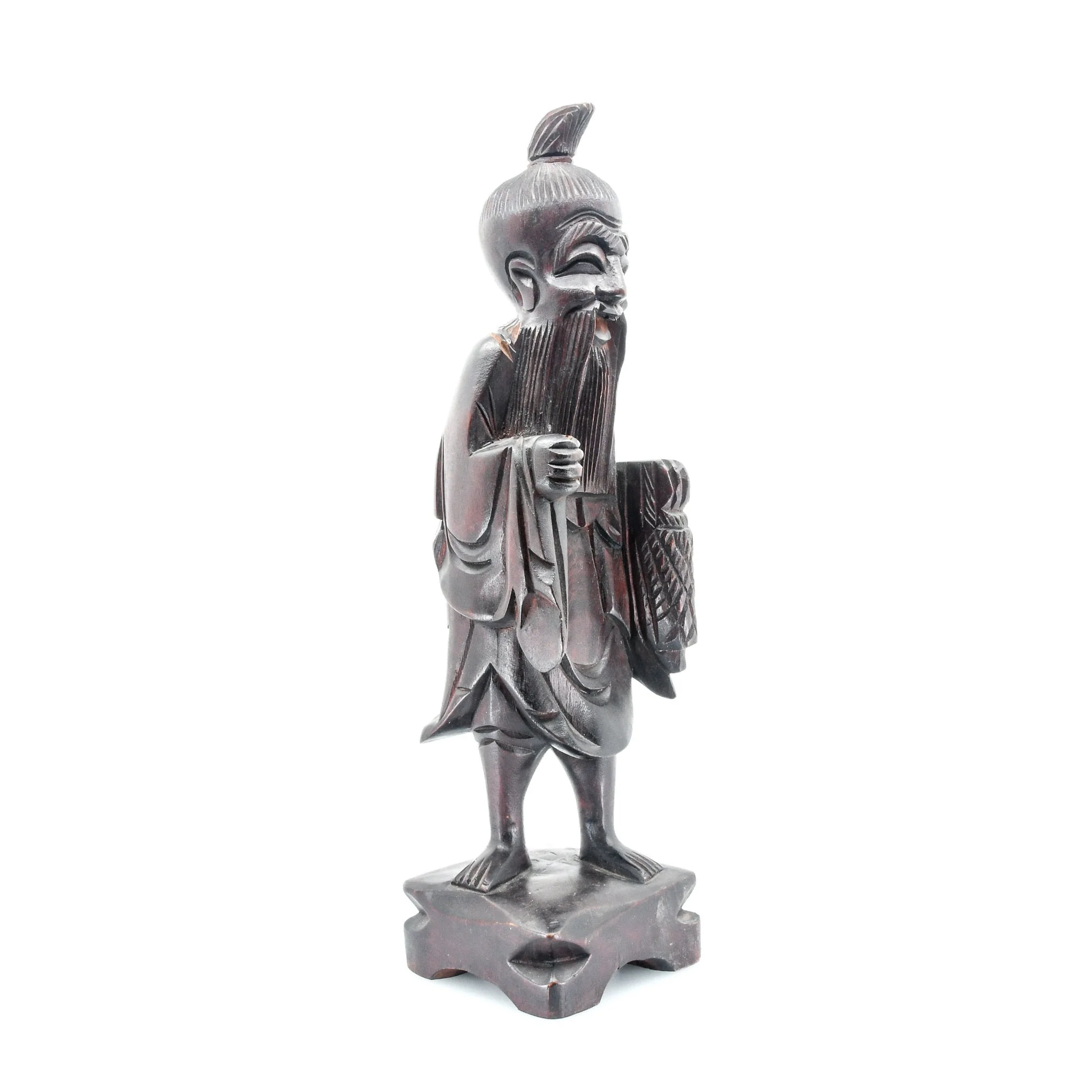 Teach a Man To Fish Hand Carved Wood Statue - Image 8