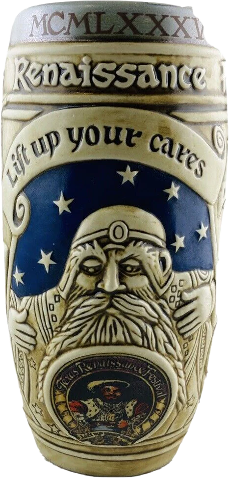 Texas Renaissance Festival Stein 1985 Ceramarte Vintage Beer Mug Cup by Ceramarte
