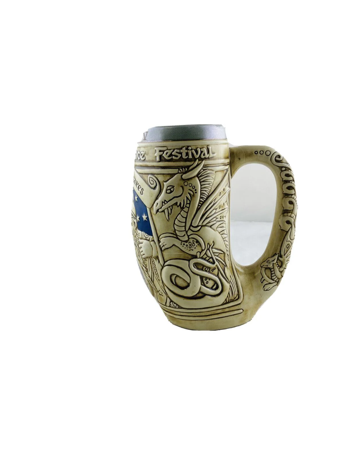 Texas Renaissance Festival Stein 1985 Ceramarte Vintage Beer Mug Cup by Ceramarte - Image 2