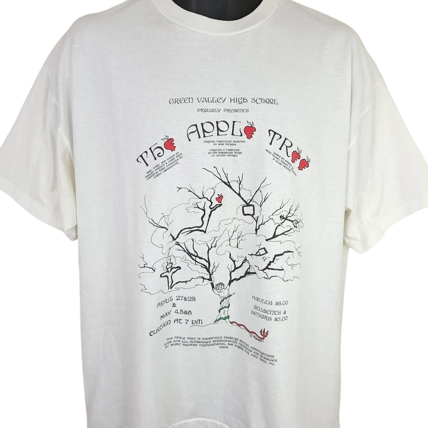 The Apple Tree Musical T-Shirt Vintage 90s Green Valley High School Play Mens Size Xl