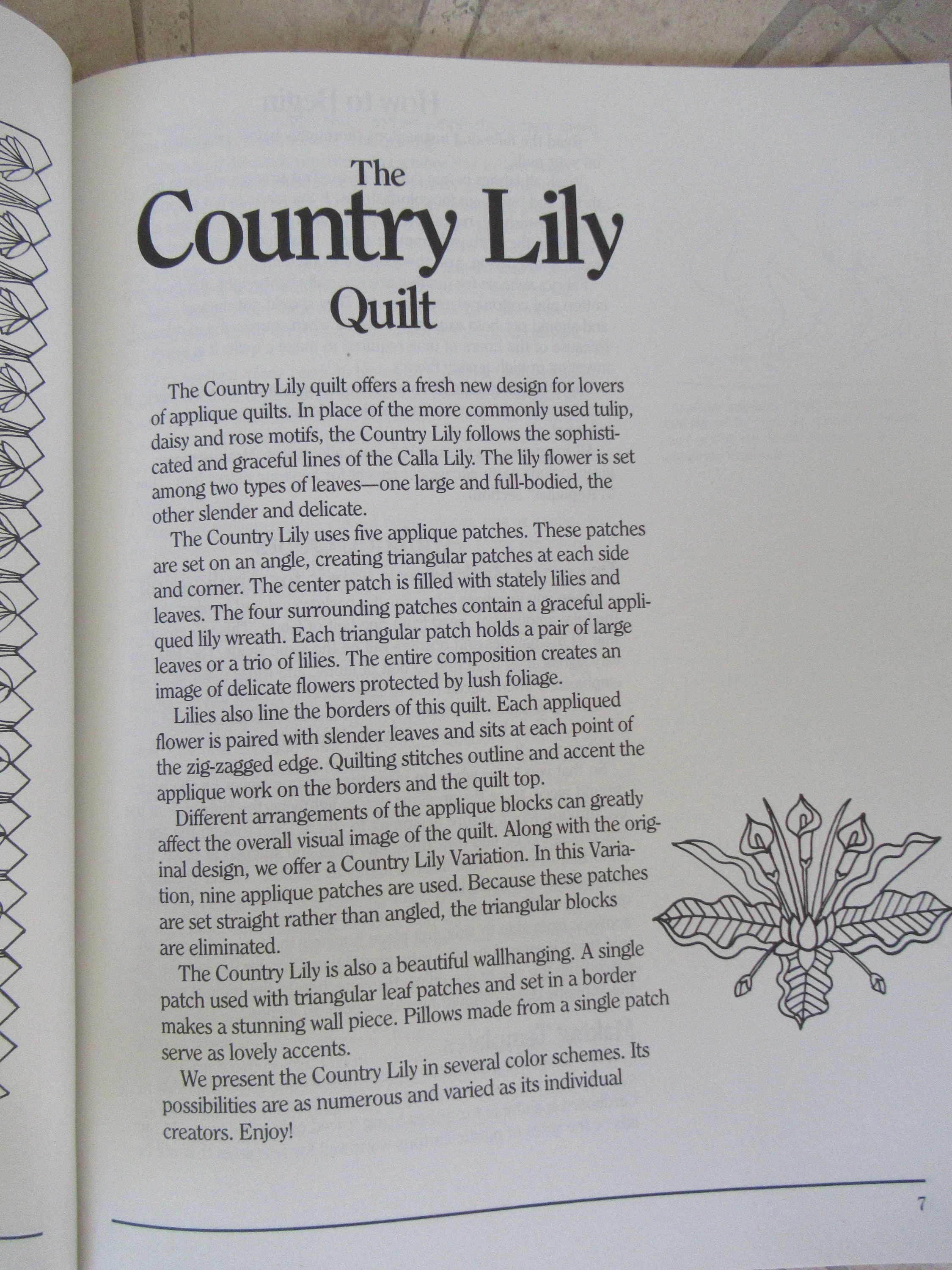The Country Lily Quilt Book 1990 Edition Softcover Practical Tips / Patterns for Making Quilts by Cheryl A Benner - Image 6
