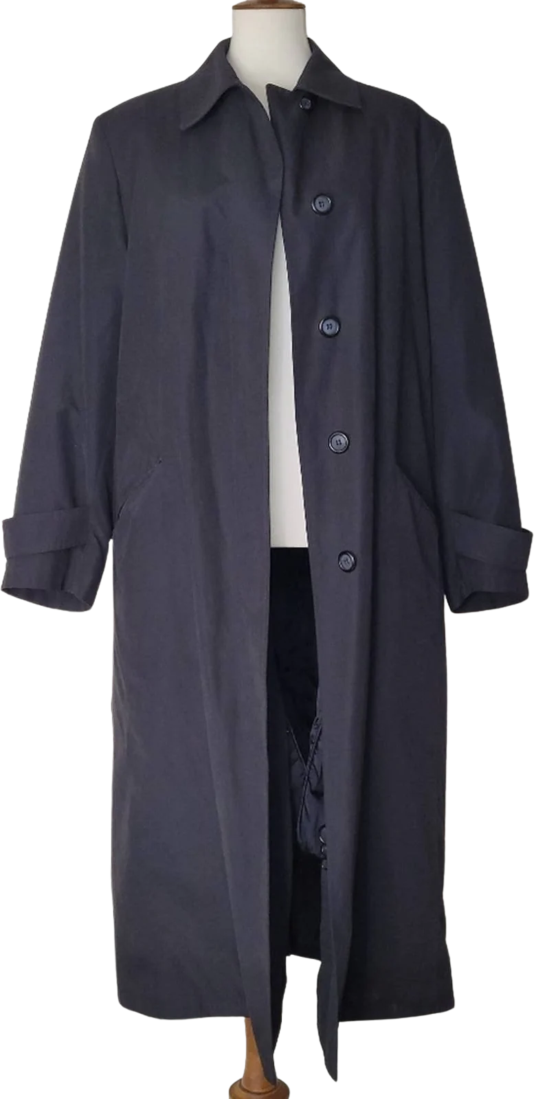The Delta Collection Black Collared Button-Down Coat - Sz. 14/xl by Delta
