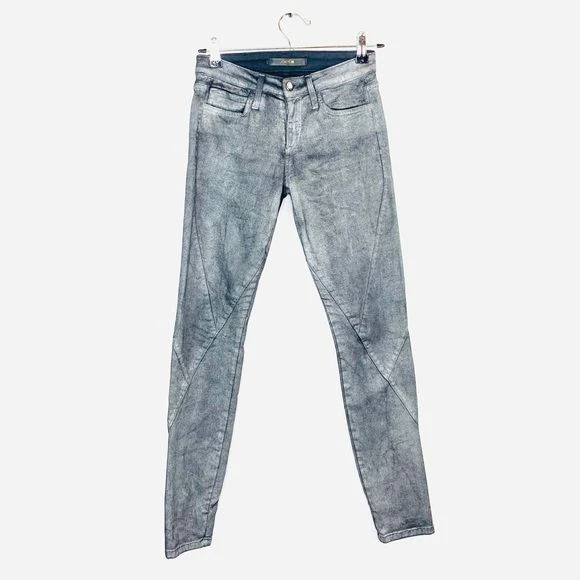The Skinny' Gunmetal Skinny Jeans Sparkle Women’s Gray Size 25 X 30 by Joe's Jeans - Image 2