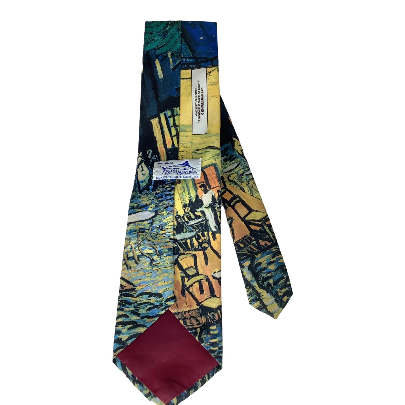 Tie Van Gogh Sidewalk Cafe At Night Vintage 90s Classic 58x3. 5 Usa by Ralph Marlin - Image 2