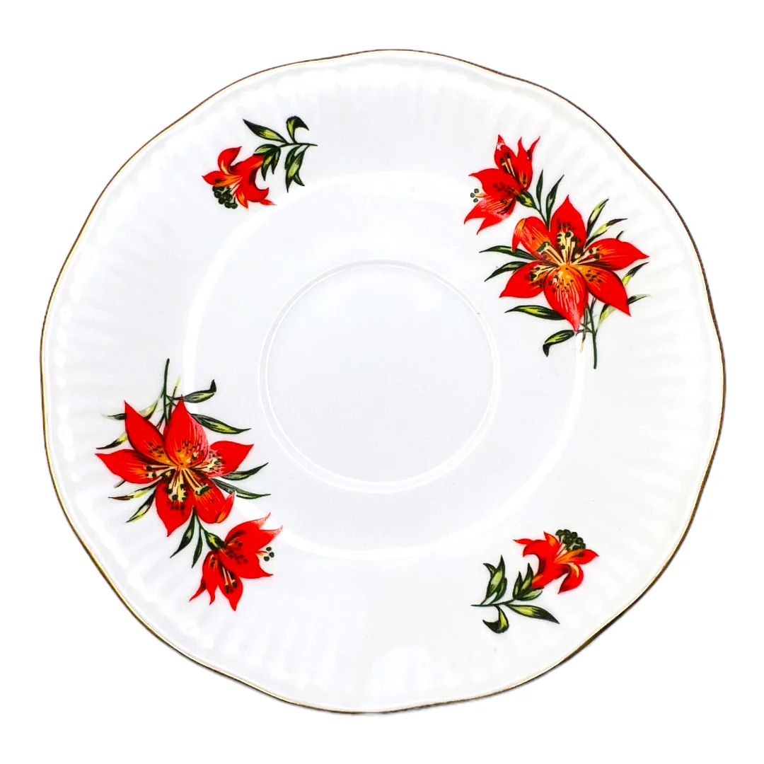 Tiger Lily Queens Saskatchewan Ca Fine Bone China Teacup Set Co Vntg by Rosina China - Image 6