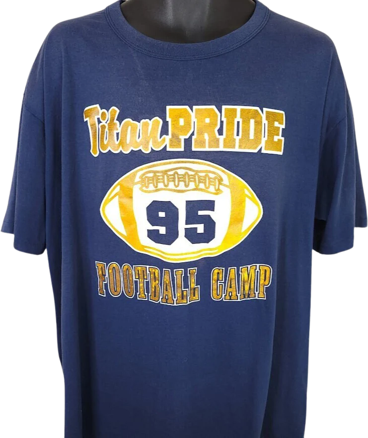 Titan Pride Football Camp T-Shirt Vintage 90s Made In Usa Mens Size 2xl