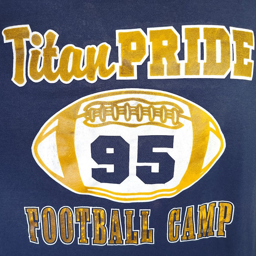 Titan Pride Football Camp T-Shirt Vintage 90s Made In Usa Mens Size 2xl - Image 2