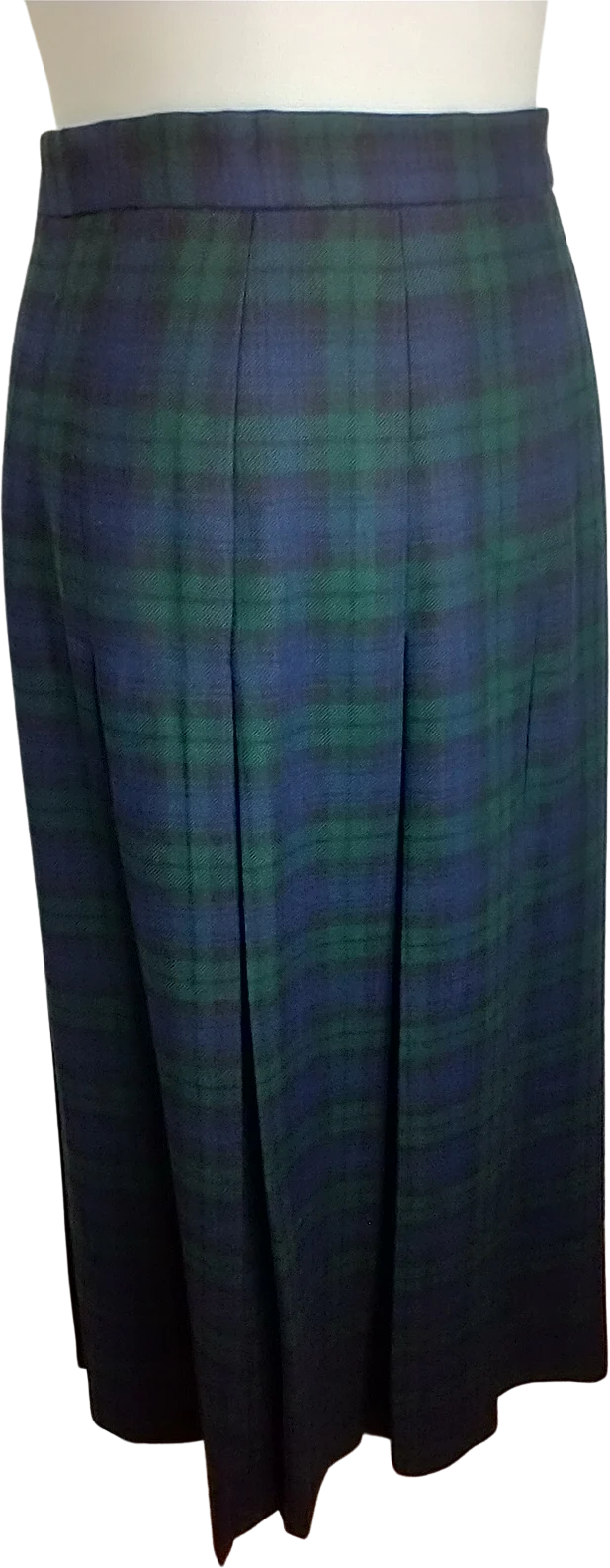 Too Of The Market Plaid Pleated Wool Skirt By Lady Halrin