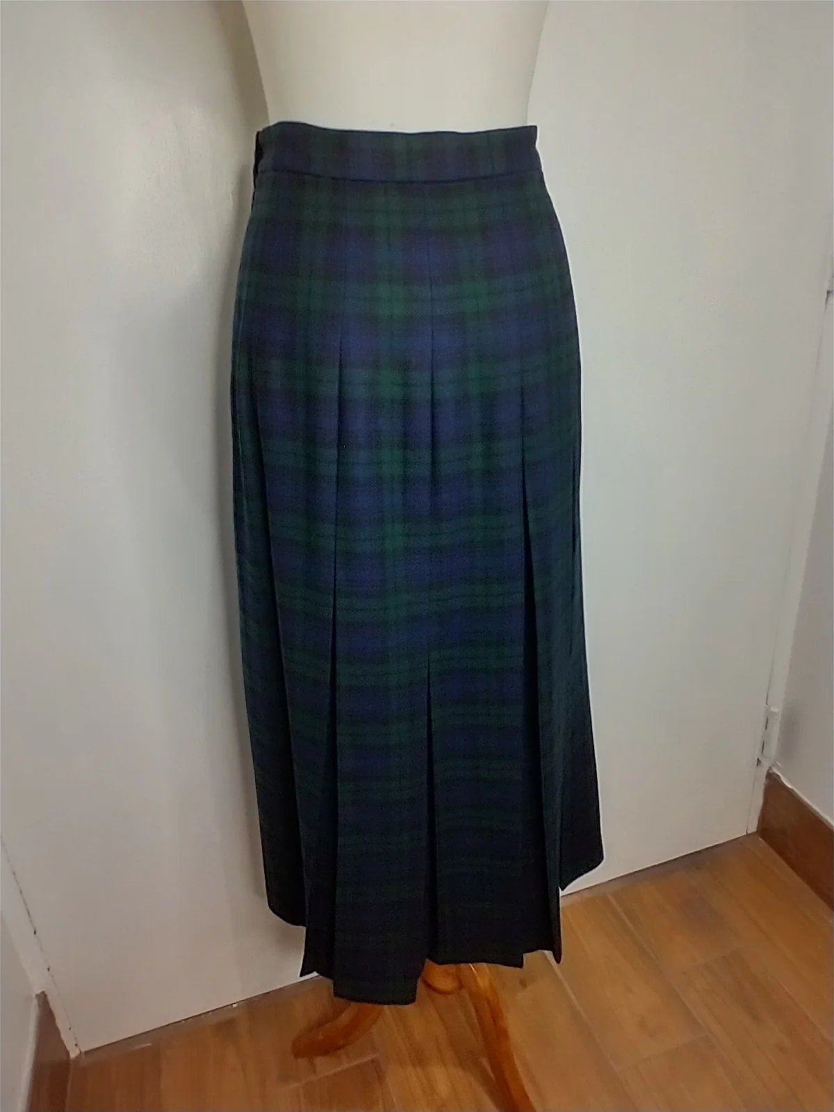 Too Of The Market Plaid Pleated Wool Skirt By Lady Halrin - Image 6